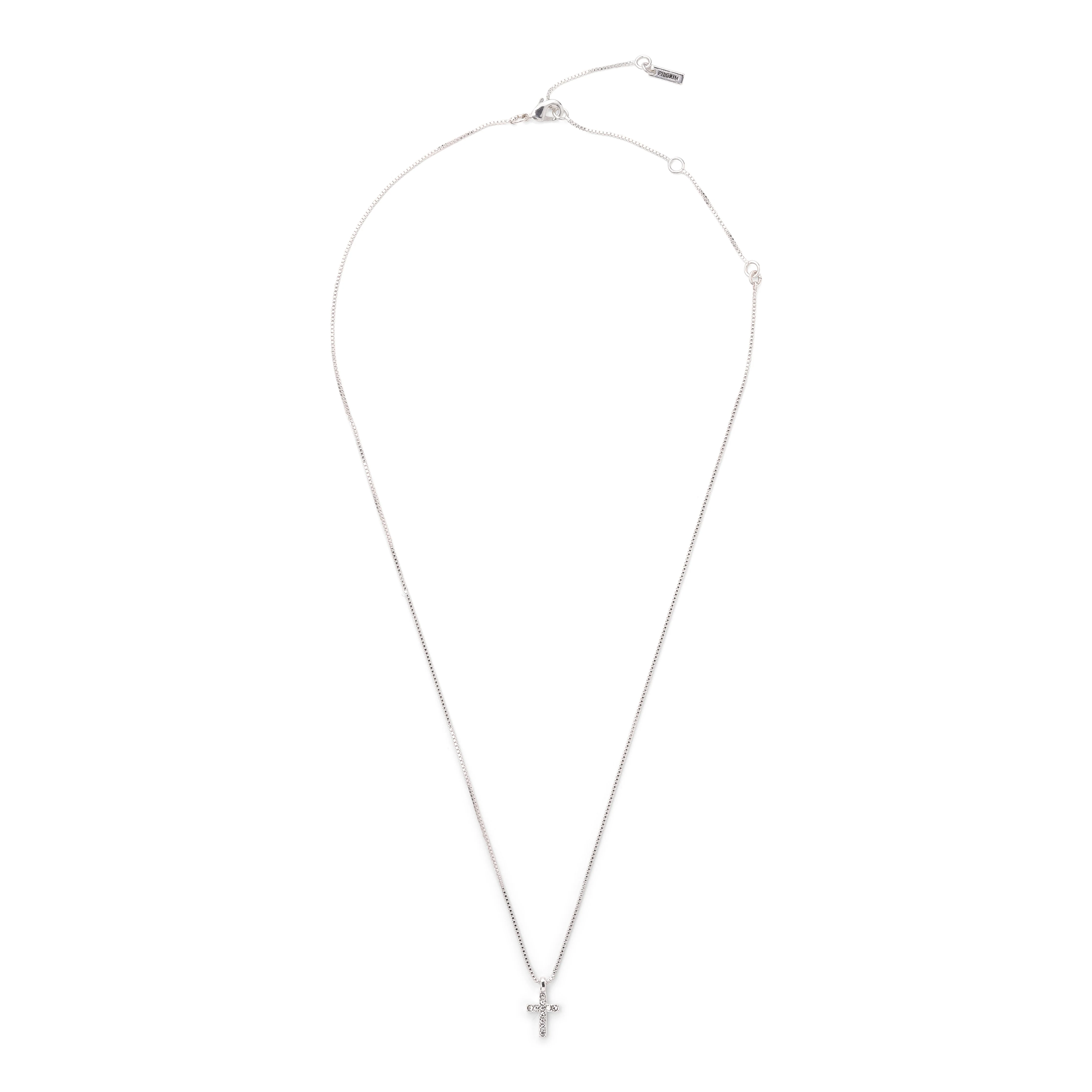 CLARA crystal cross necklace silver-plated - Image 5