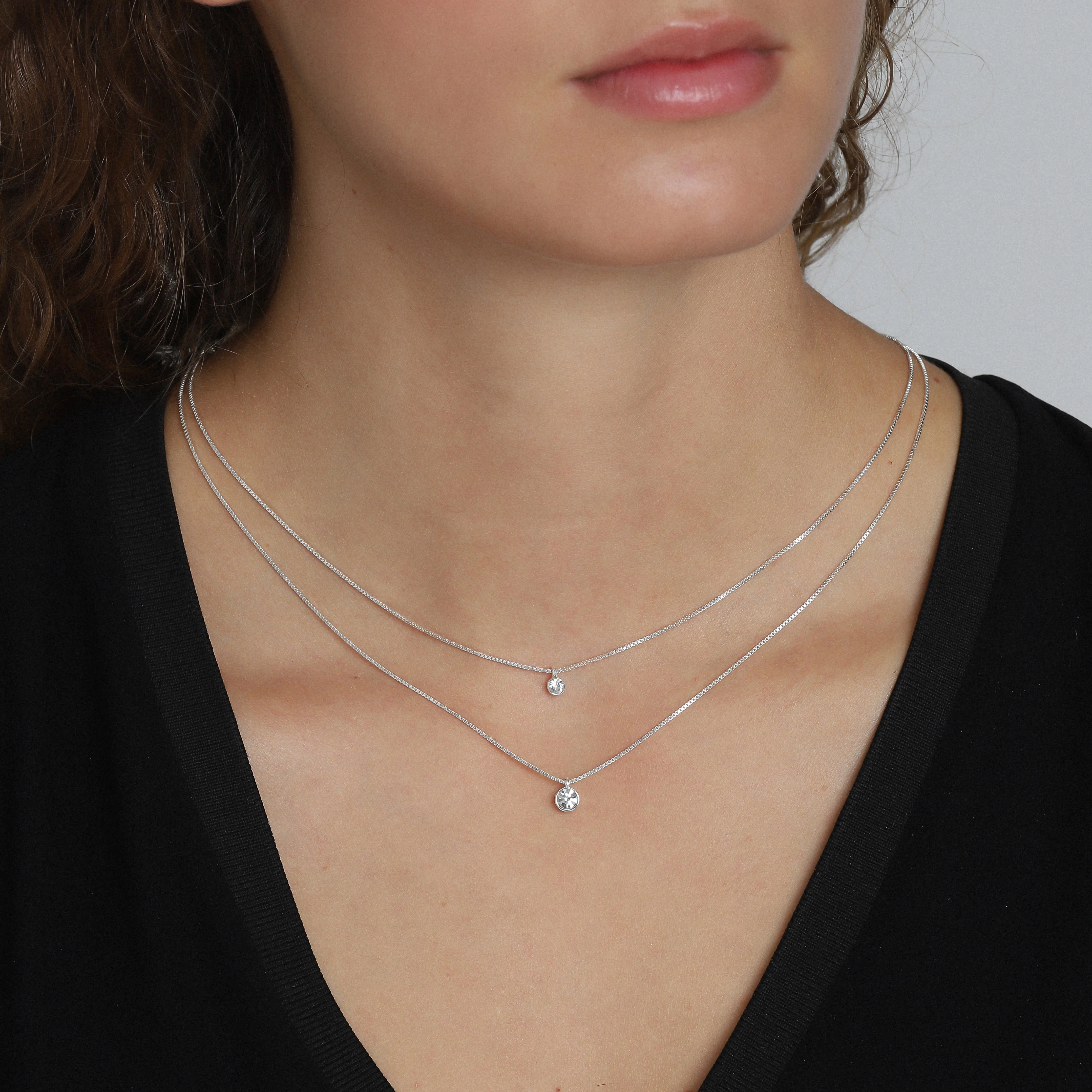 LUCIA 2-in-1 crystal necklace silver-plated - Image 2