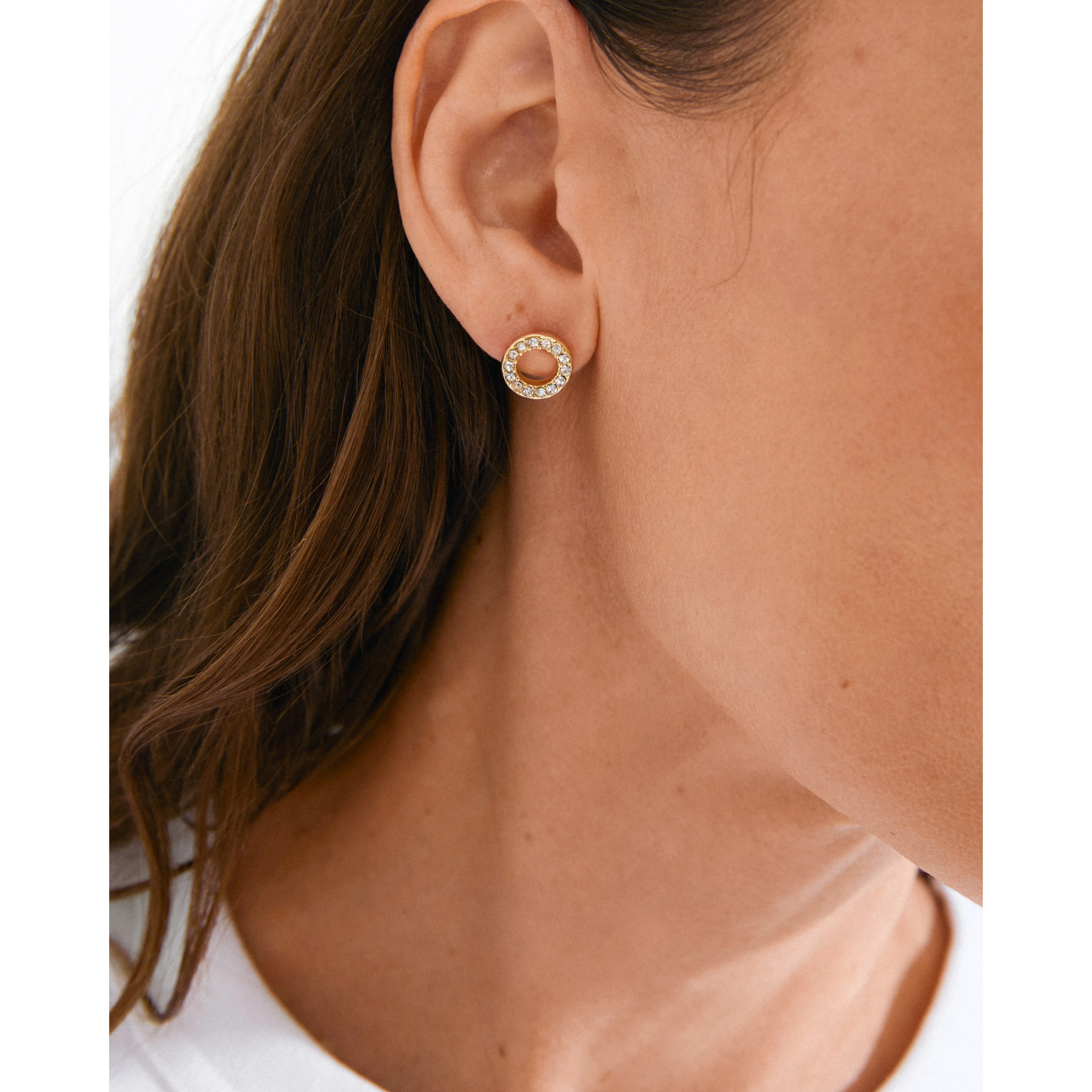 VICTORIA crystal halo earrings gold-plated - Image 3