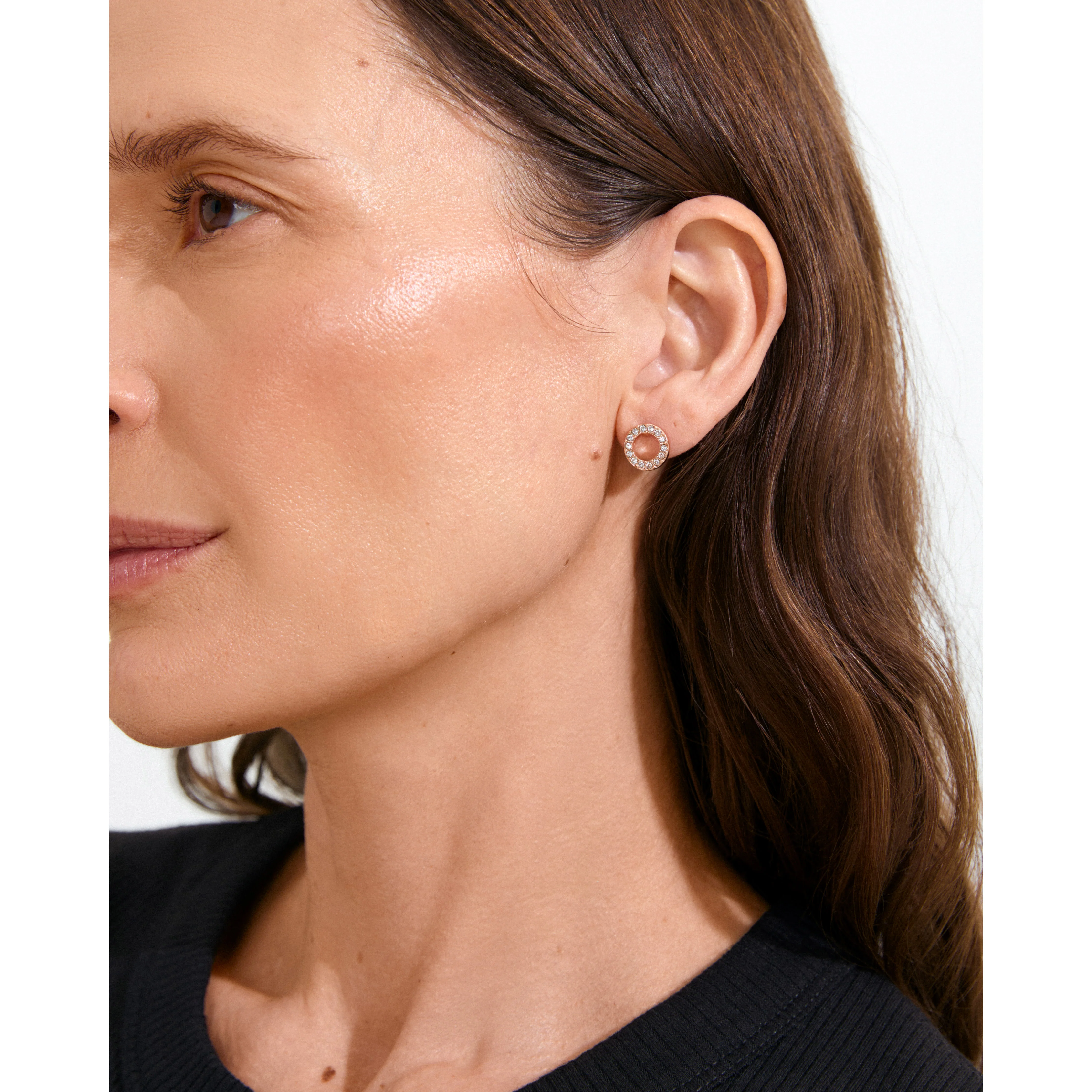 VICTORIA crystal halo earrings rose gold-plated - Image 3