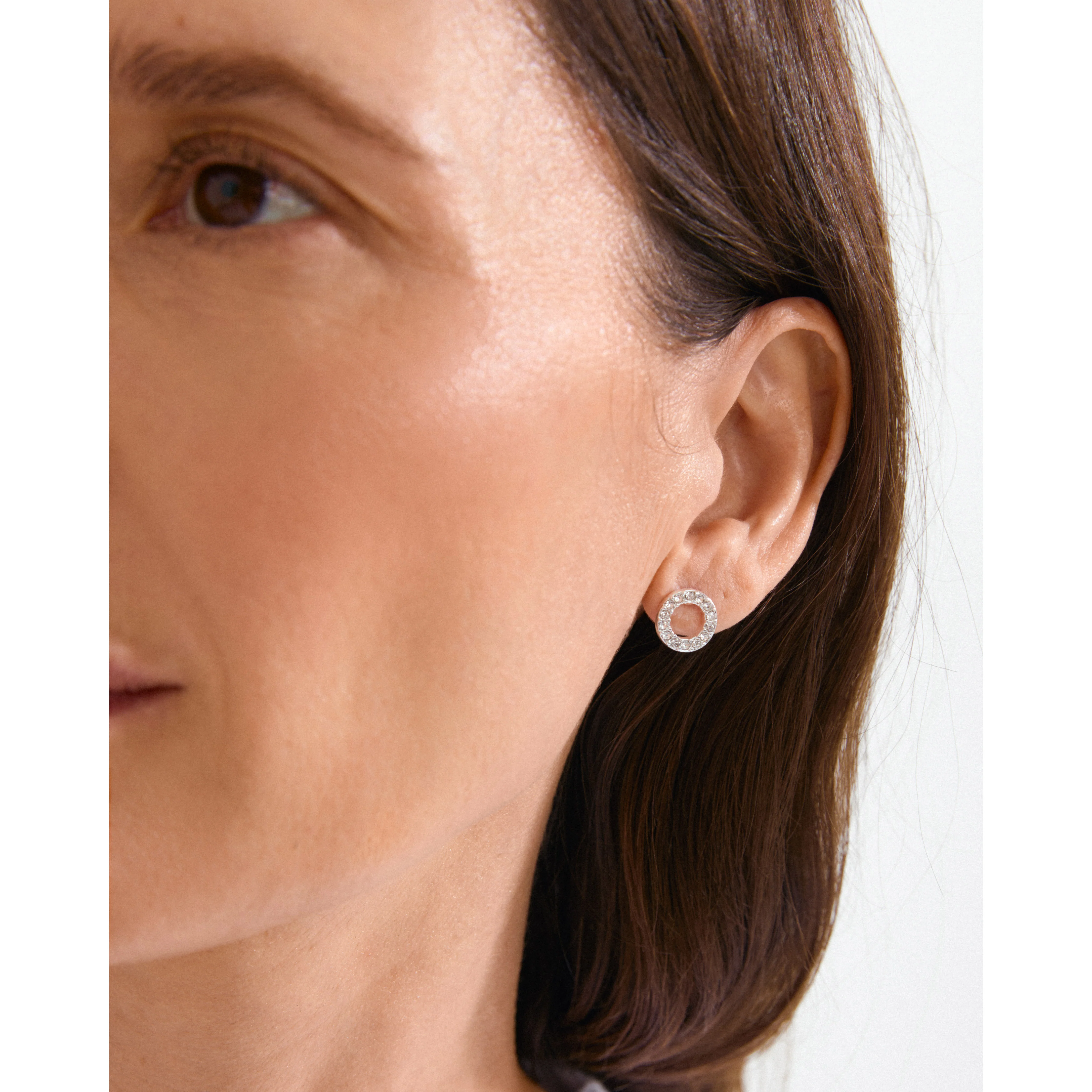 VICTORIA crystal halo earrings silver-plated - Image 3