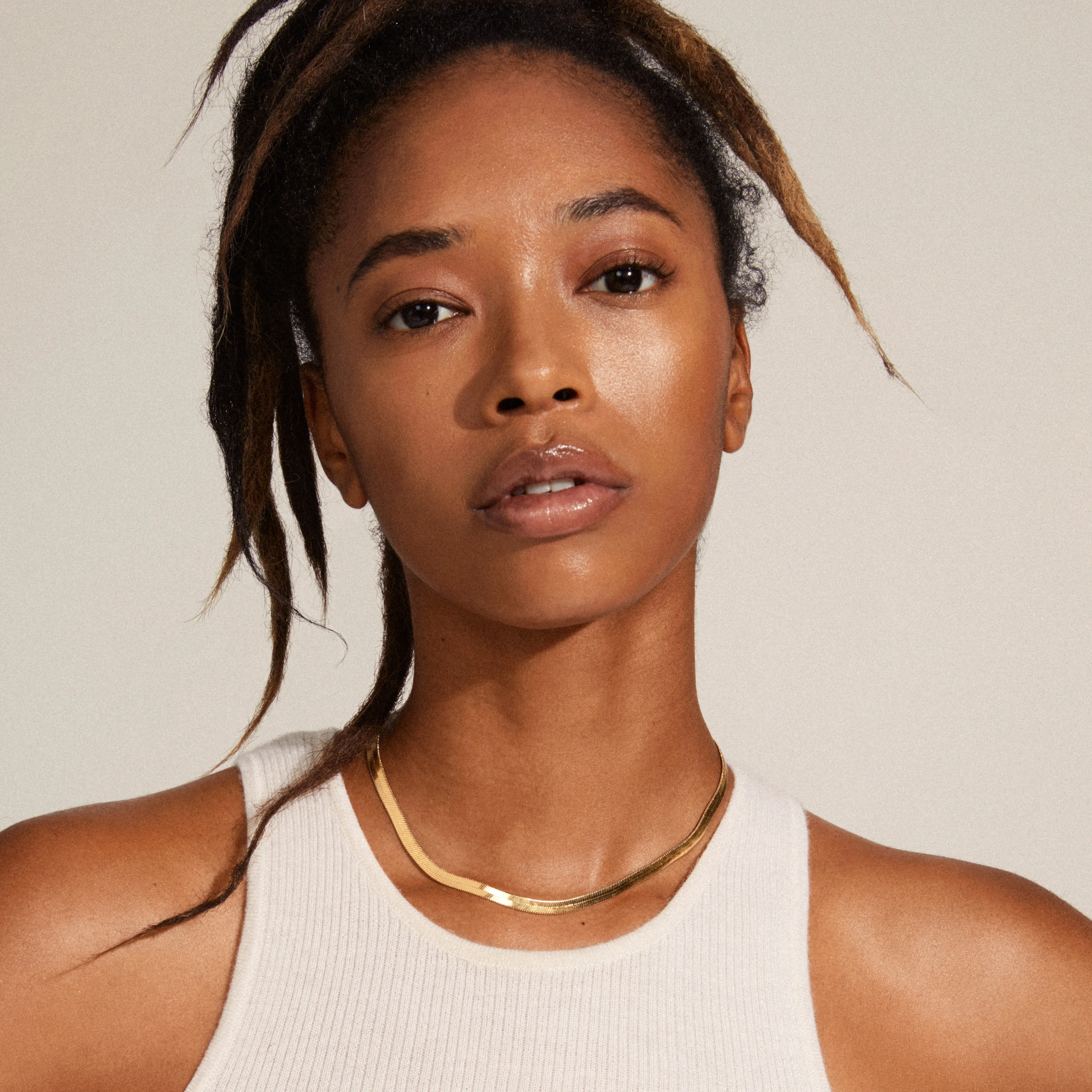 NOREEN flat snakechain necklace gold-plated - Image 4