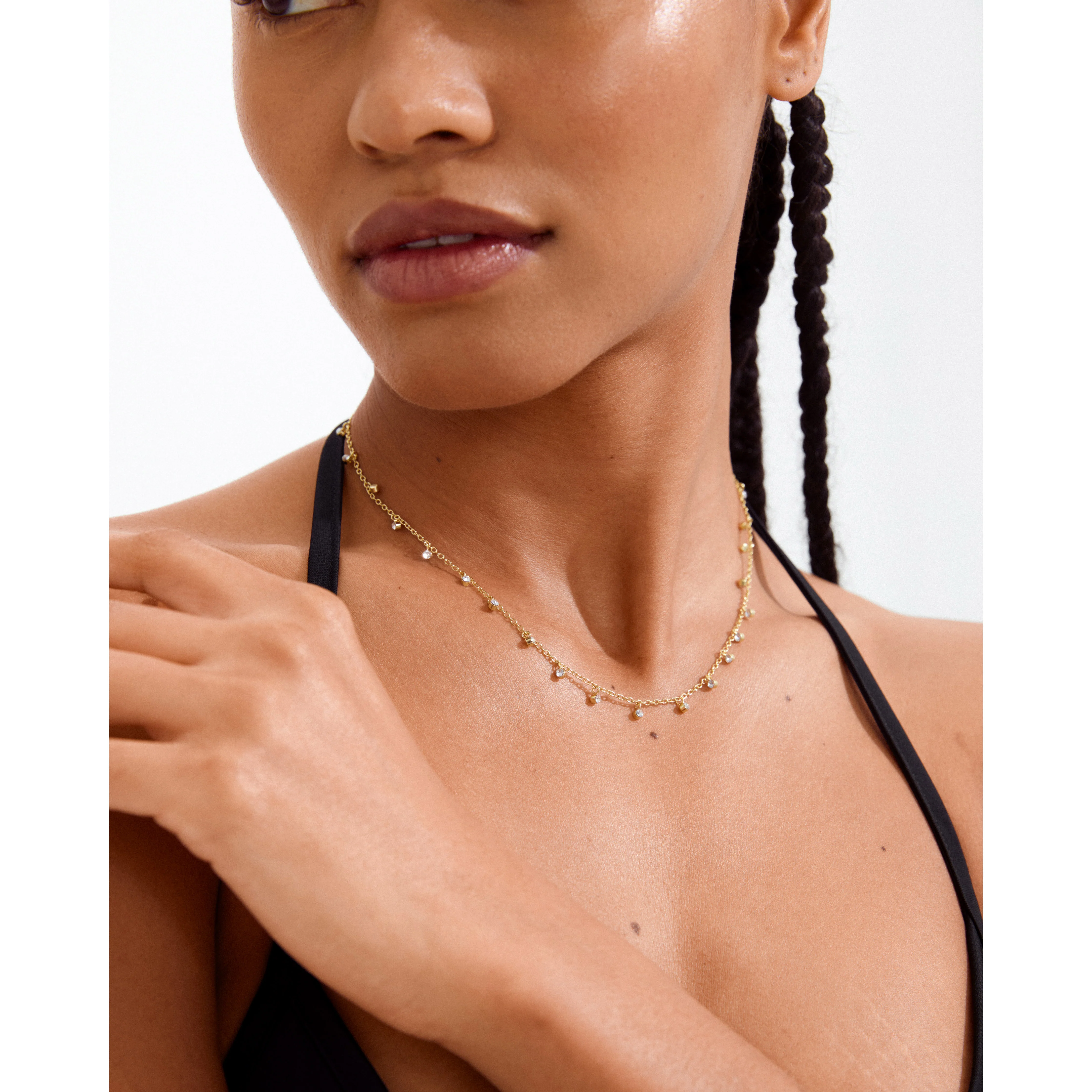 MAJA crystal multi drops necklace gold-plated - Image 3