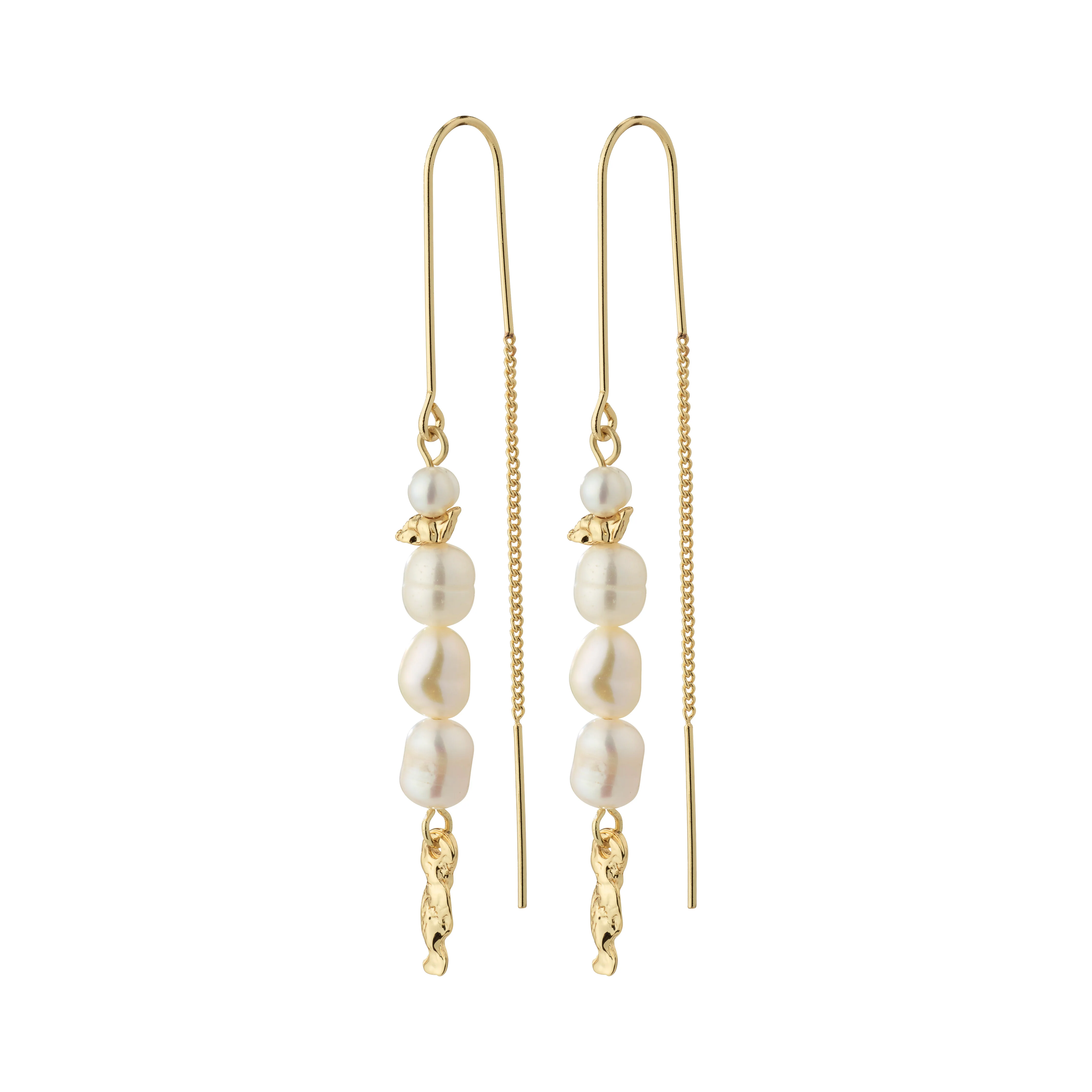 BERTHE pearl chain earrings gold-plated