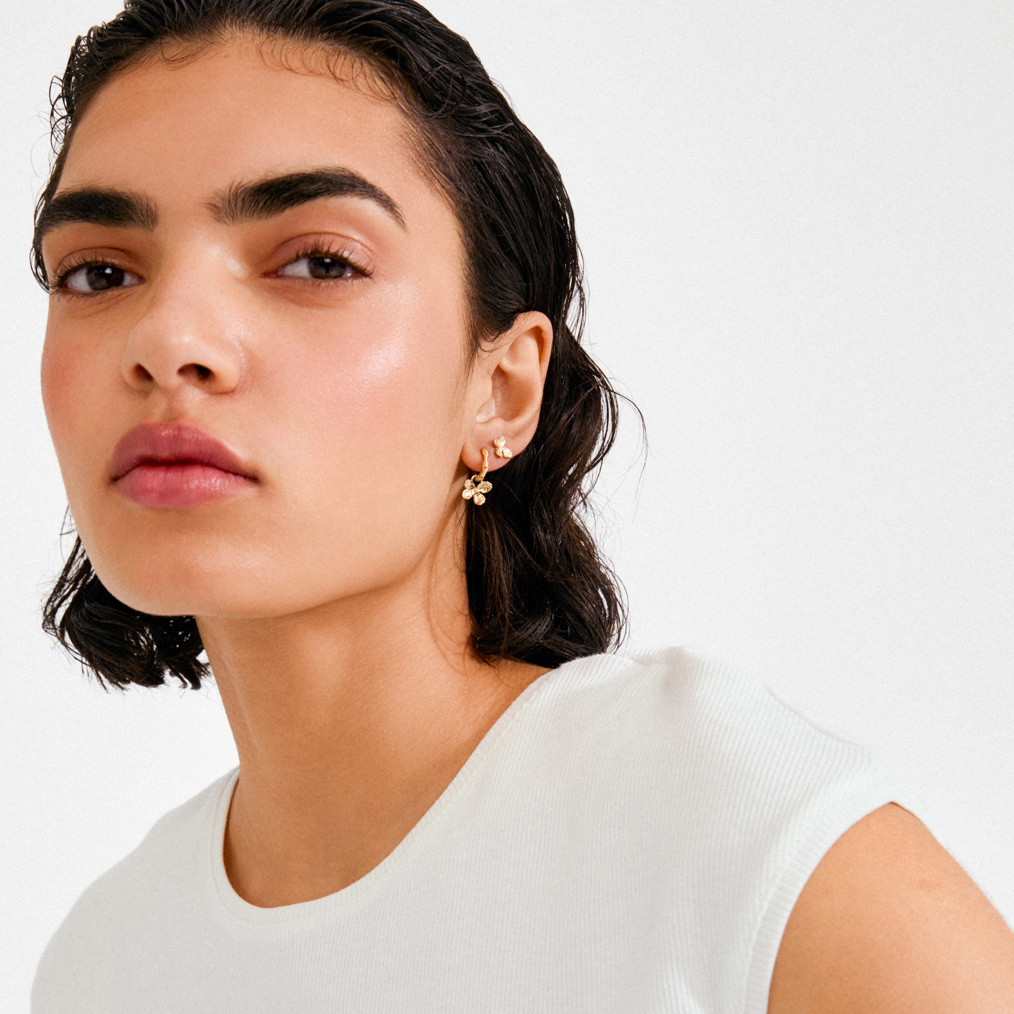 AJANI earrings 2-in-1 set, gold-plated - Image 2