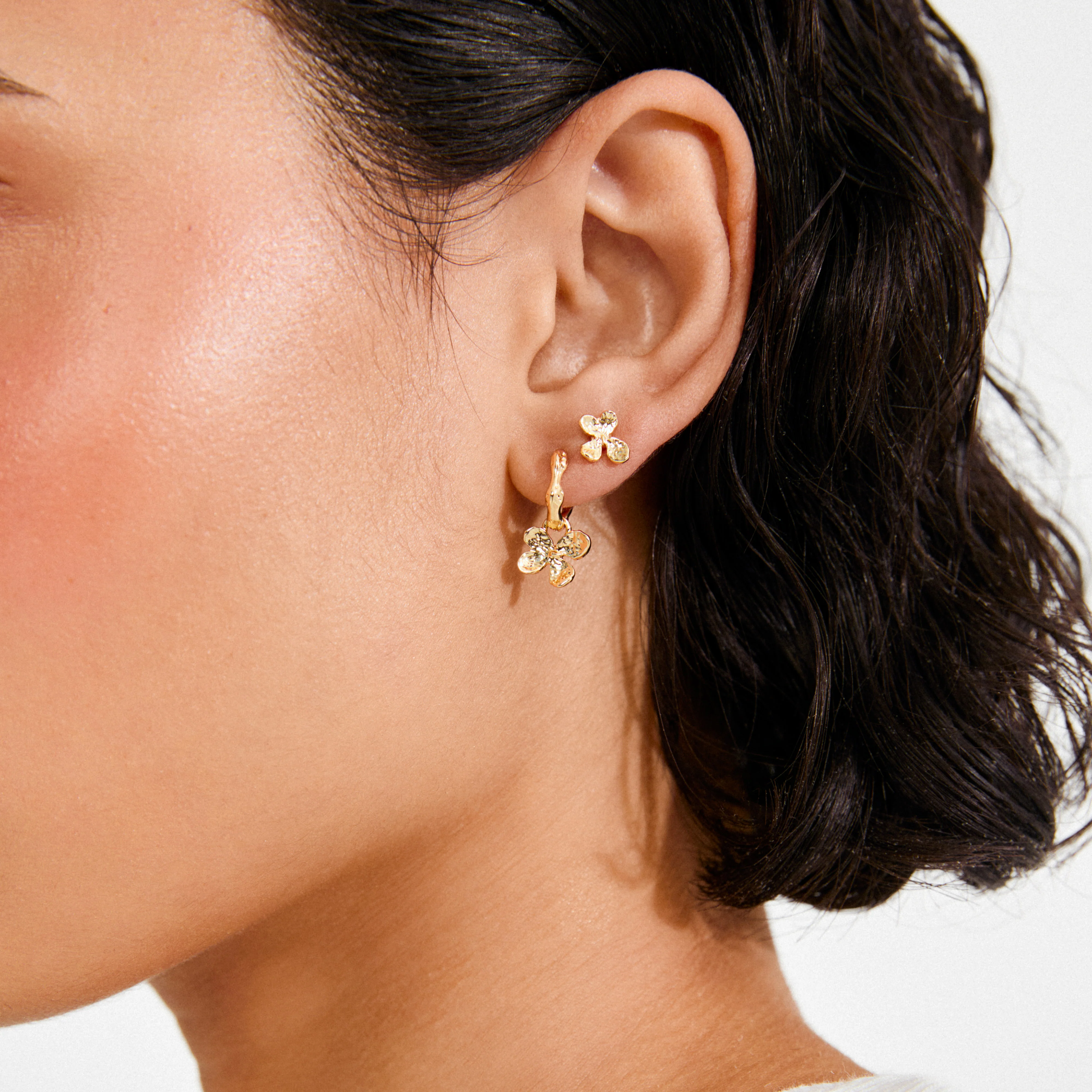 AJANI earrings 2-in-1 set, gold-plated - Image 3