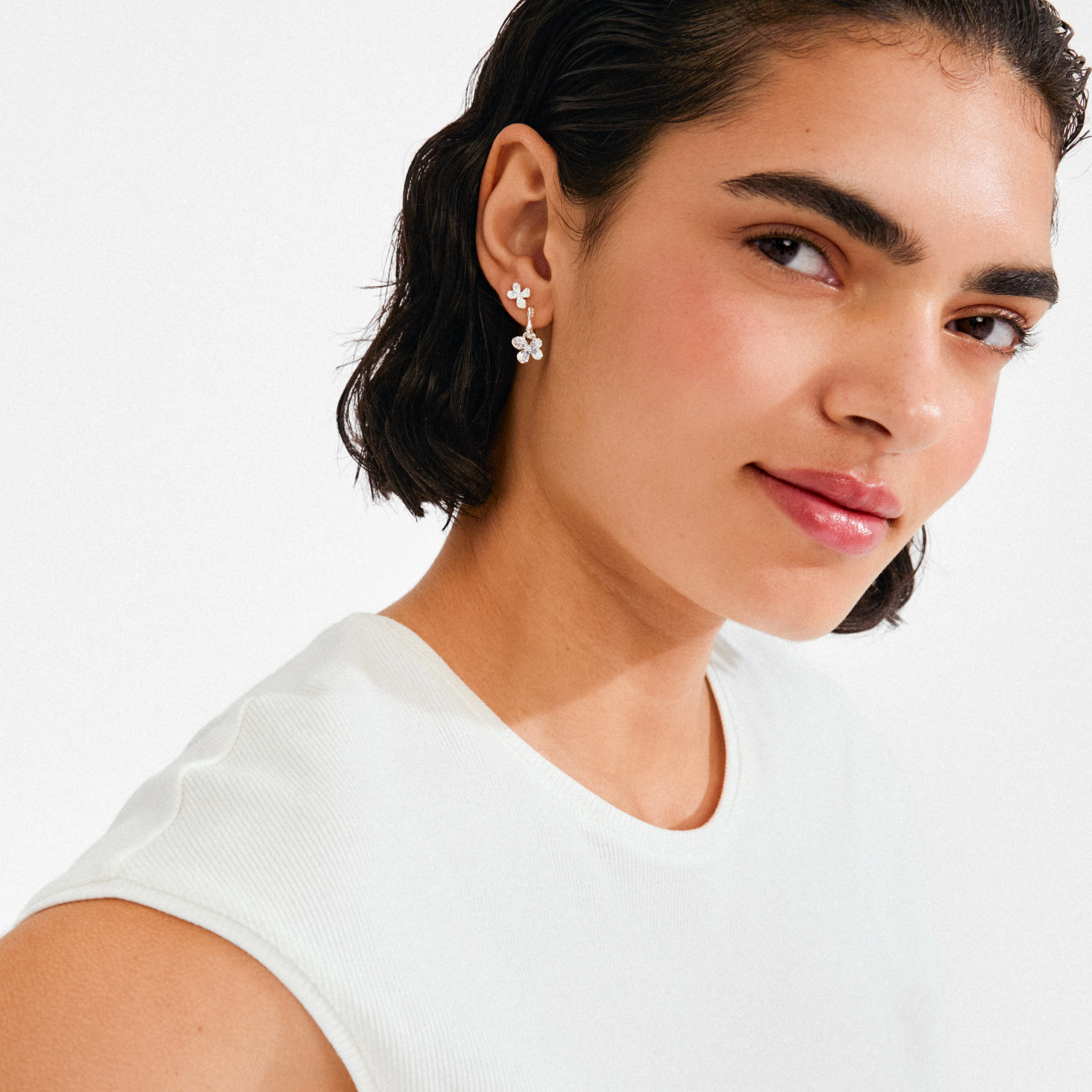 AJANI earrings 2-in-1 set, silver-plated - Image 2