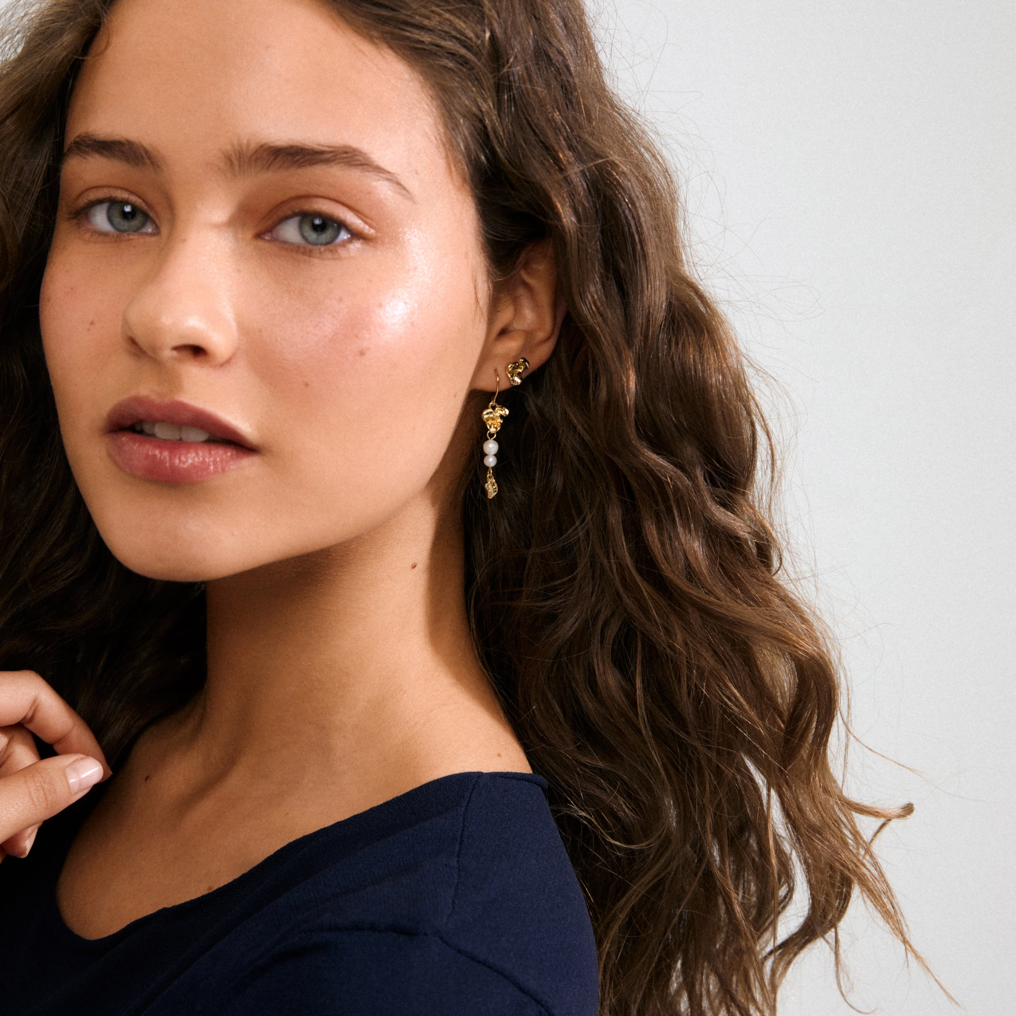 LUIS earrings 2-in-1 set, gold-plated - Image 2