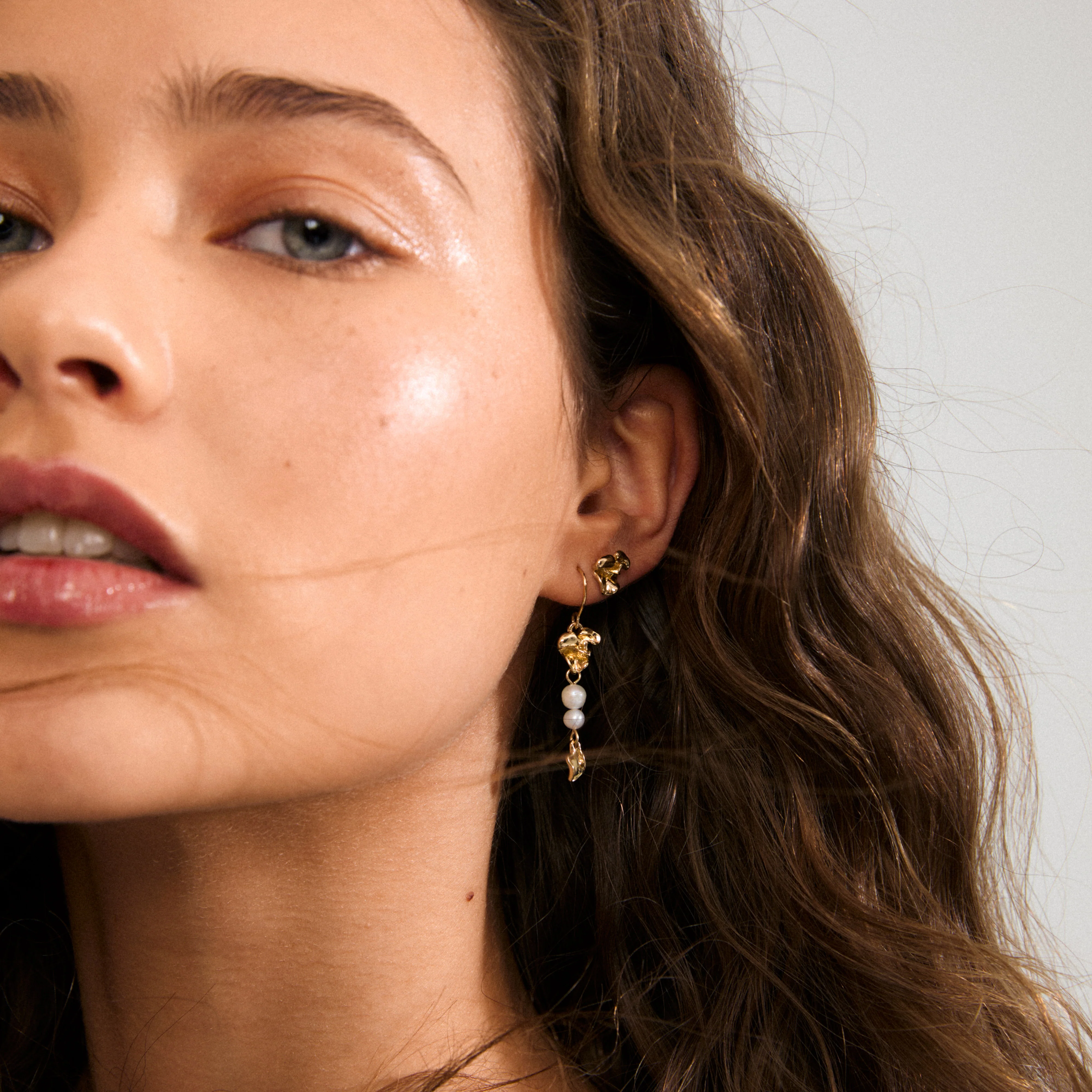 LUIS earrings 2-in-1 set, gold-plated - Image 3