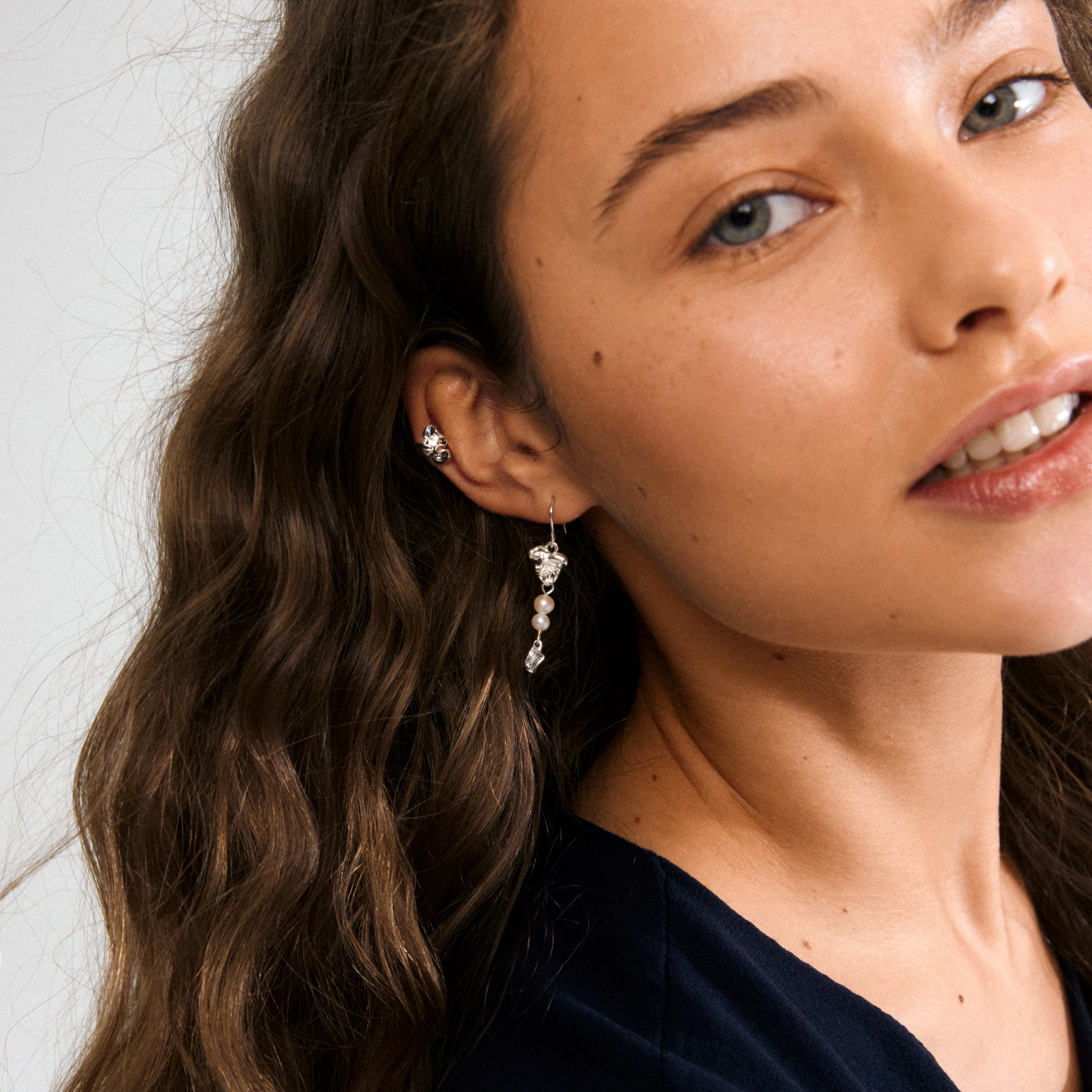 LUIS earrings 2-in-1 set, silver-plated - Image 3