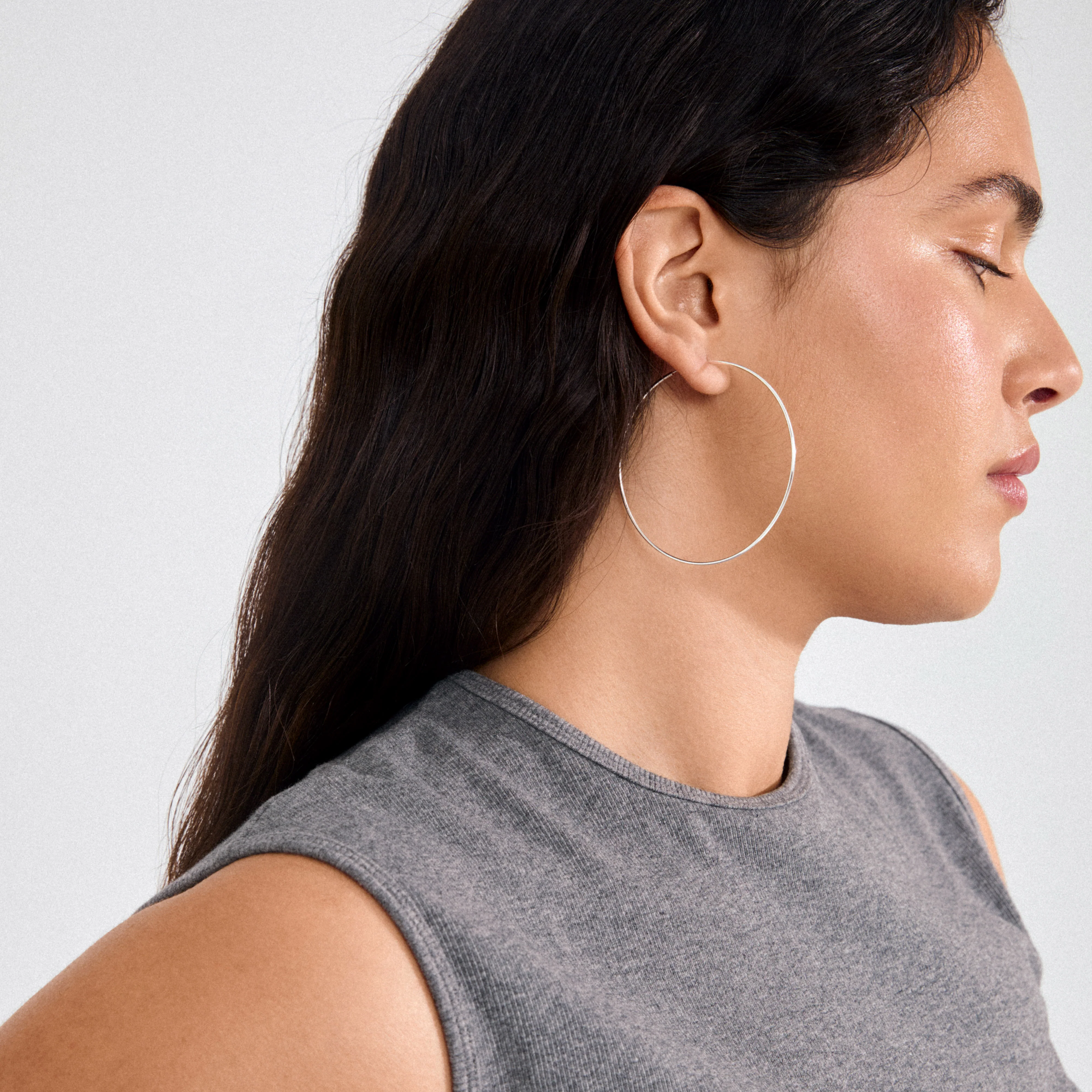 SANNE X-large hoop earrings silver-plated - Image 2