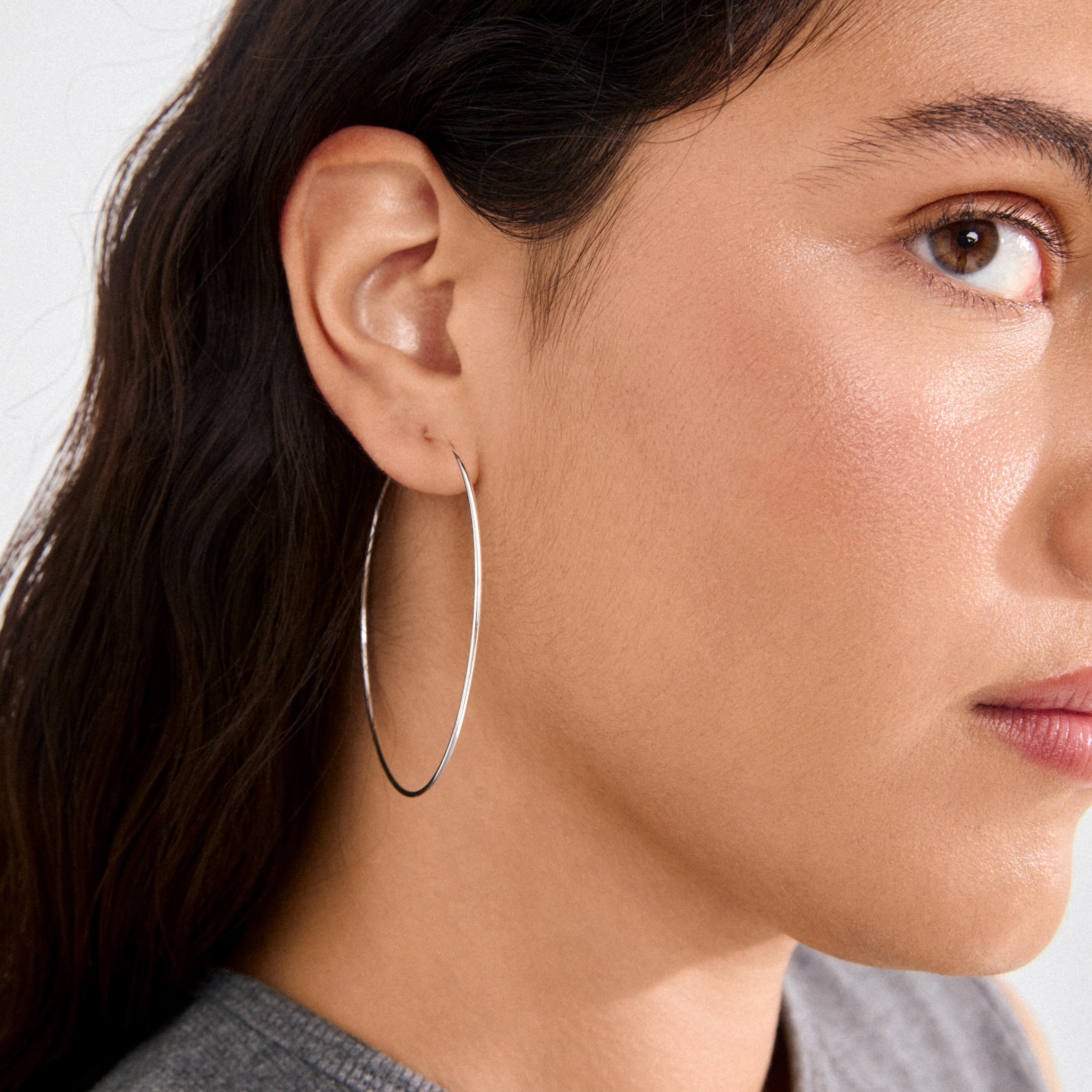 SANNE X-large hoop earrings silver-plated - Image 3