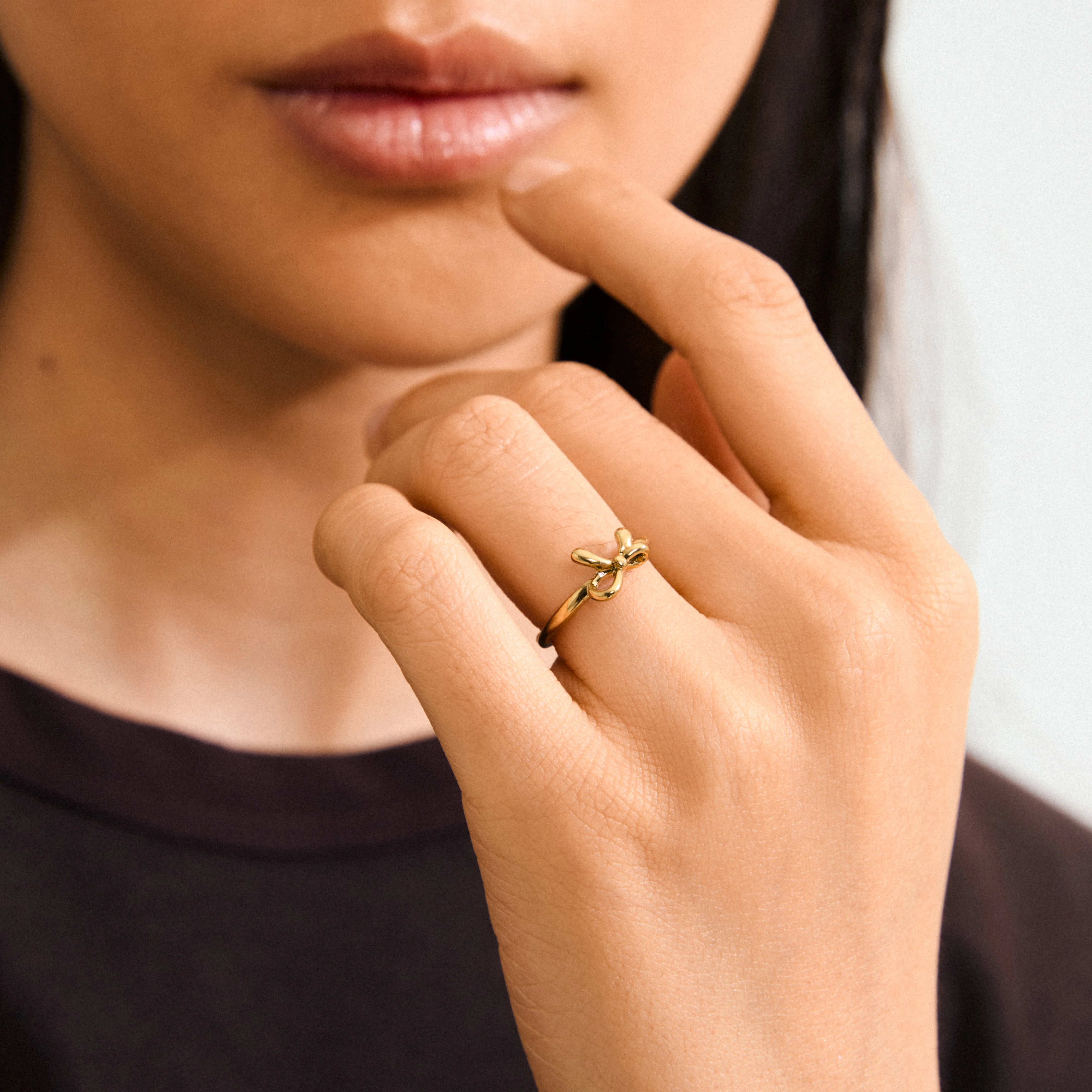 LULU bow stack ring gold-plated - Image 3