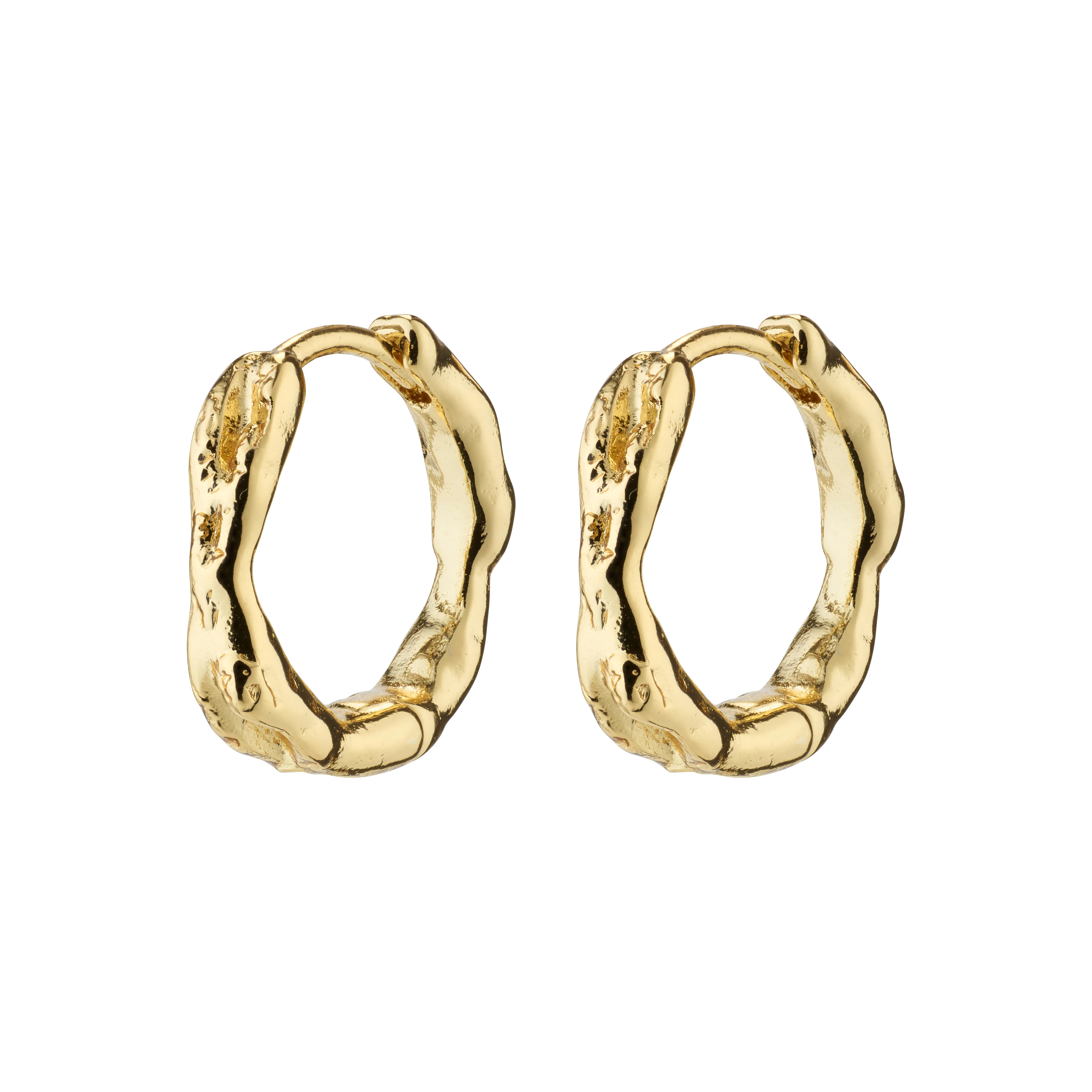 EDDY organic shaped small hoops gold-plated