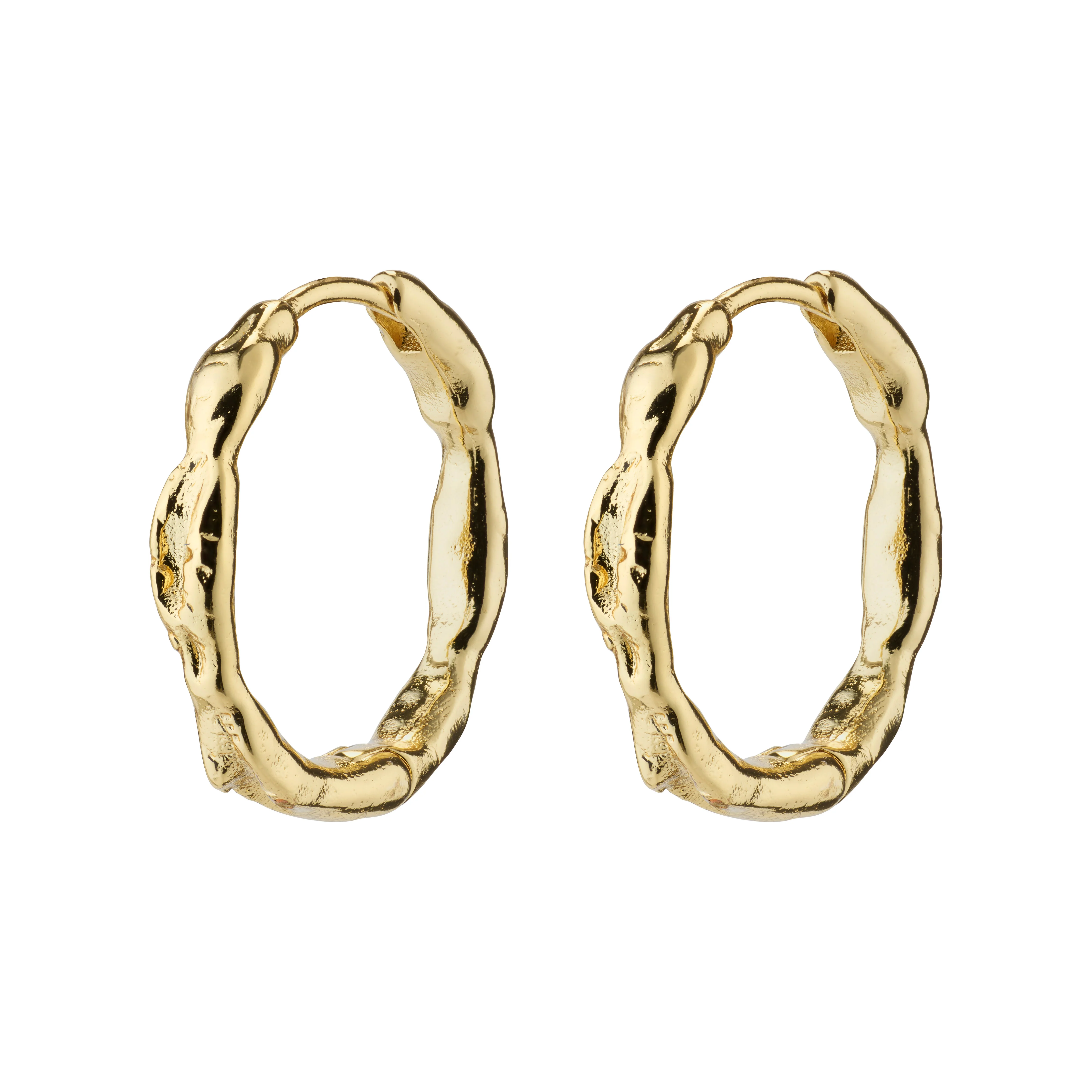 EDDY organic shaped medium hoops gold-plated