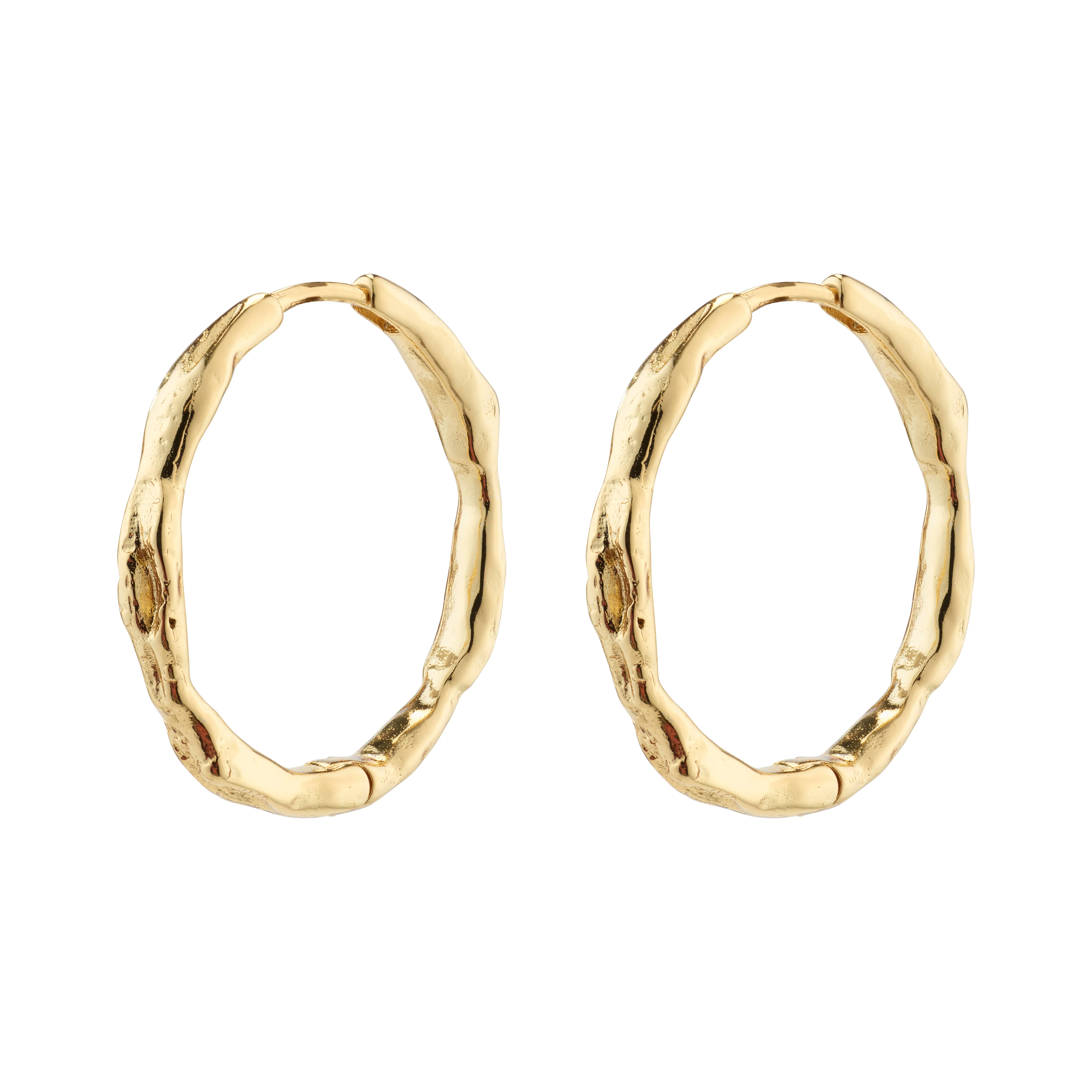 EDDY organic shaped large hoops gold-plated