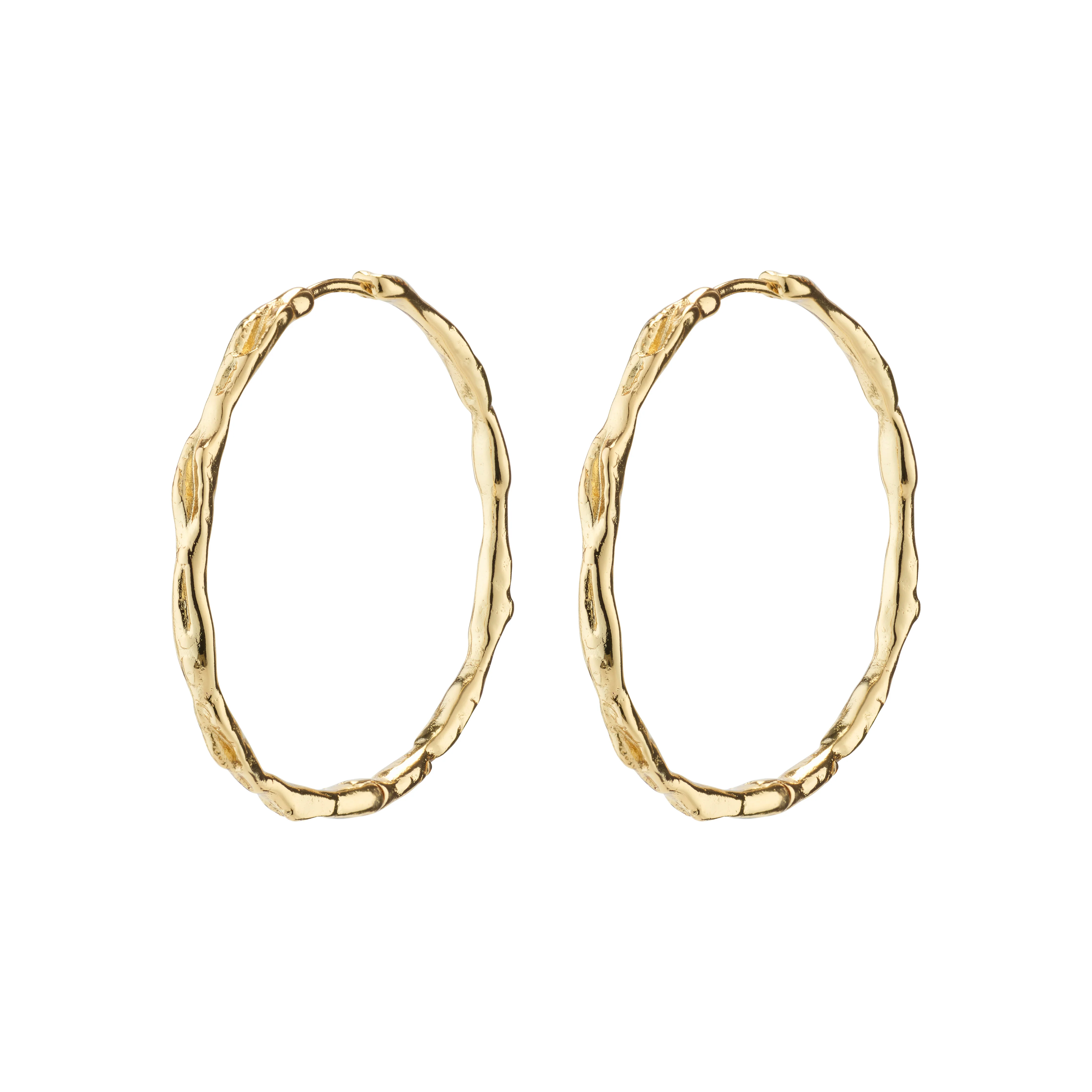 EDDY organic shaped maxi hoops gold-plated