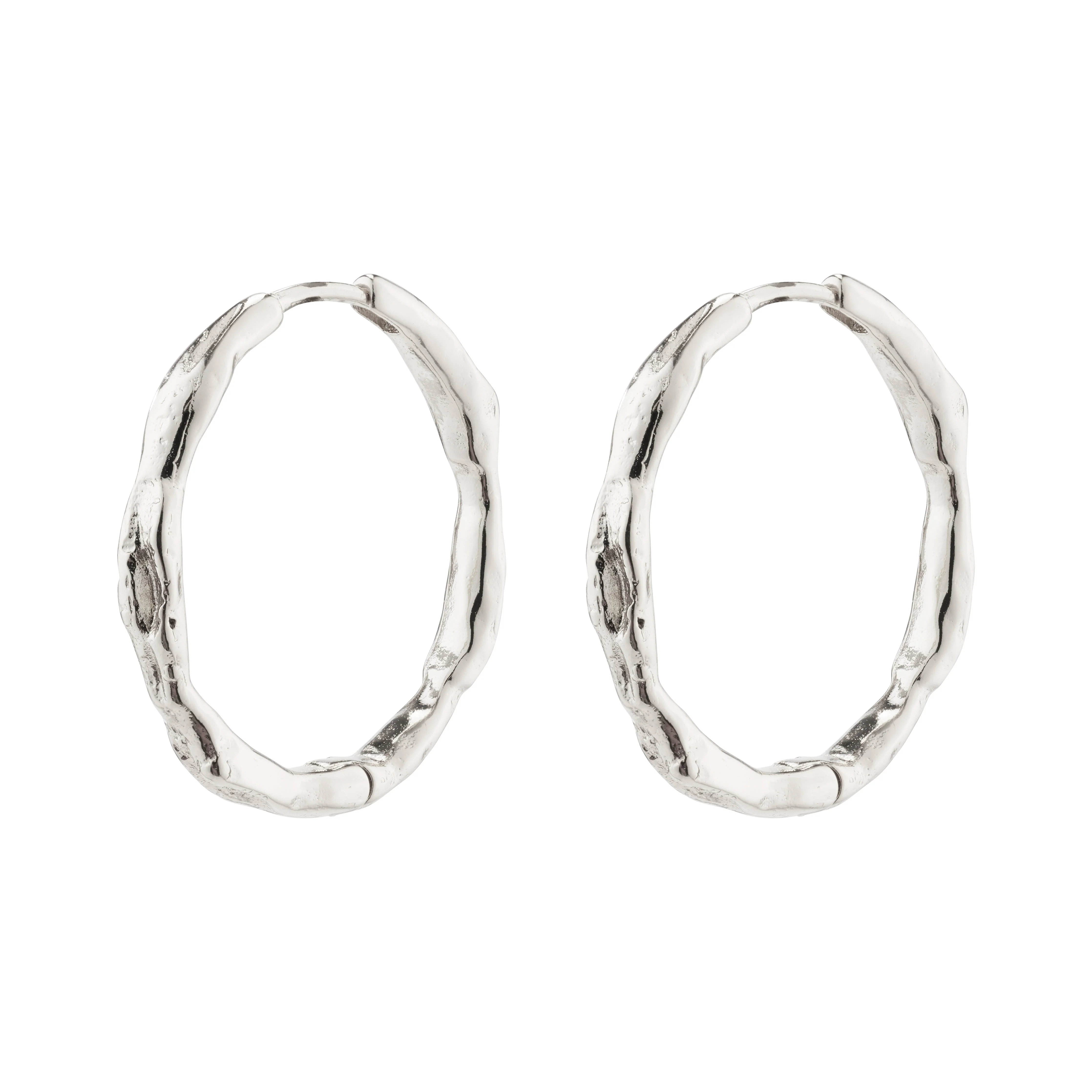 EDDY  organic shaped large hoops silver-plated