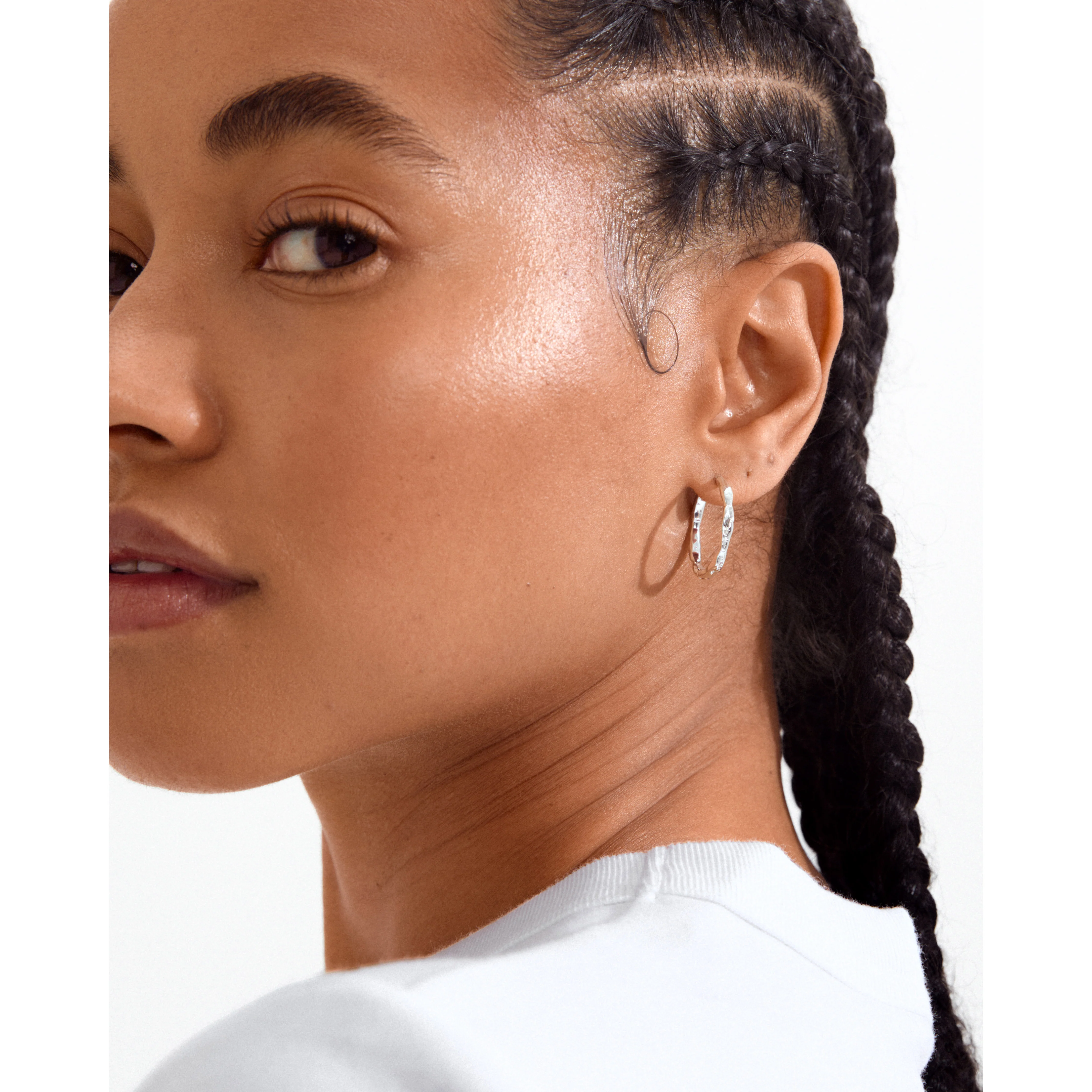 EDDY  organic shaped large hoops silver-plated - Image 2