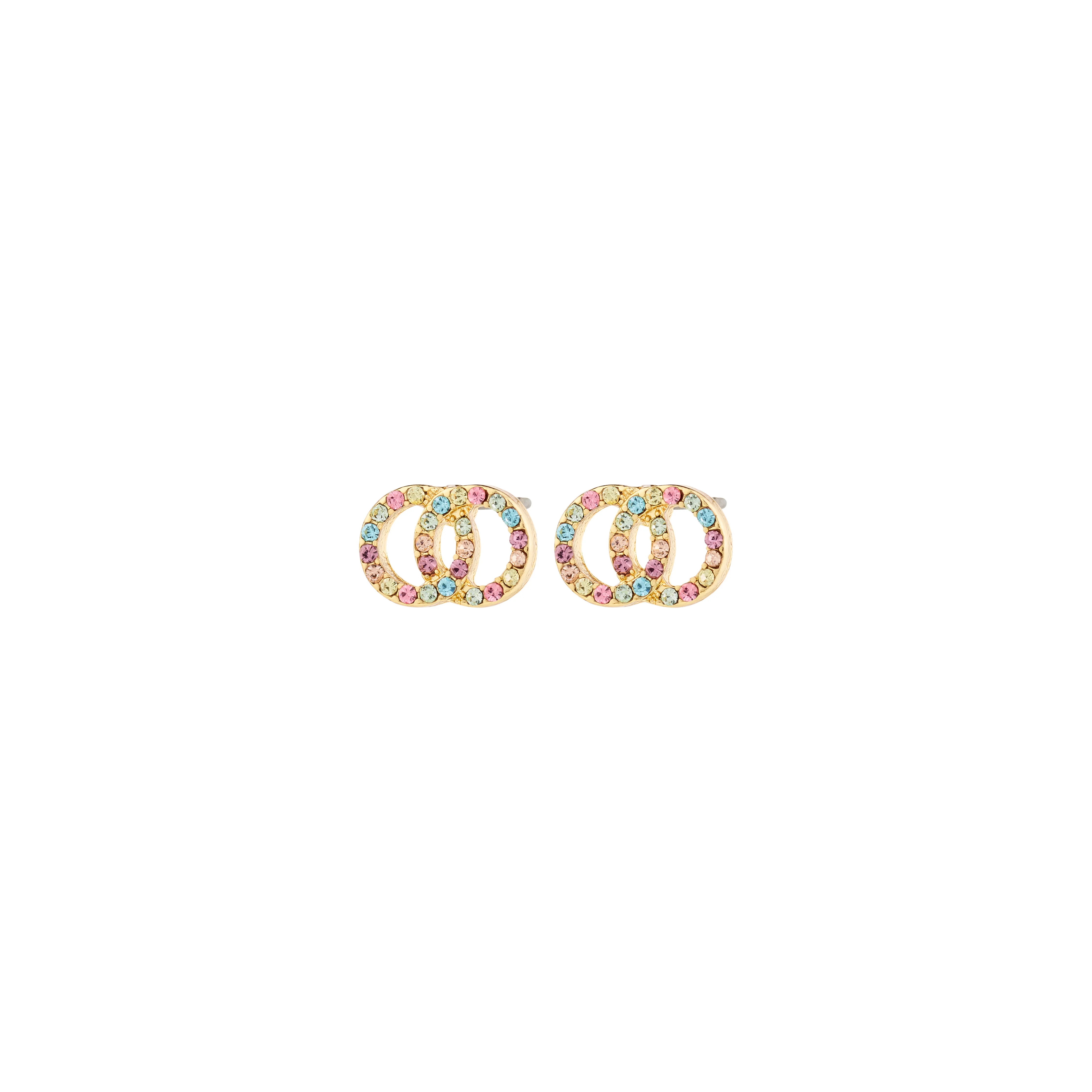 JOLINA recycled earrings gold-plated/multi-colour