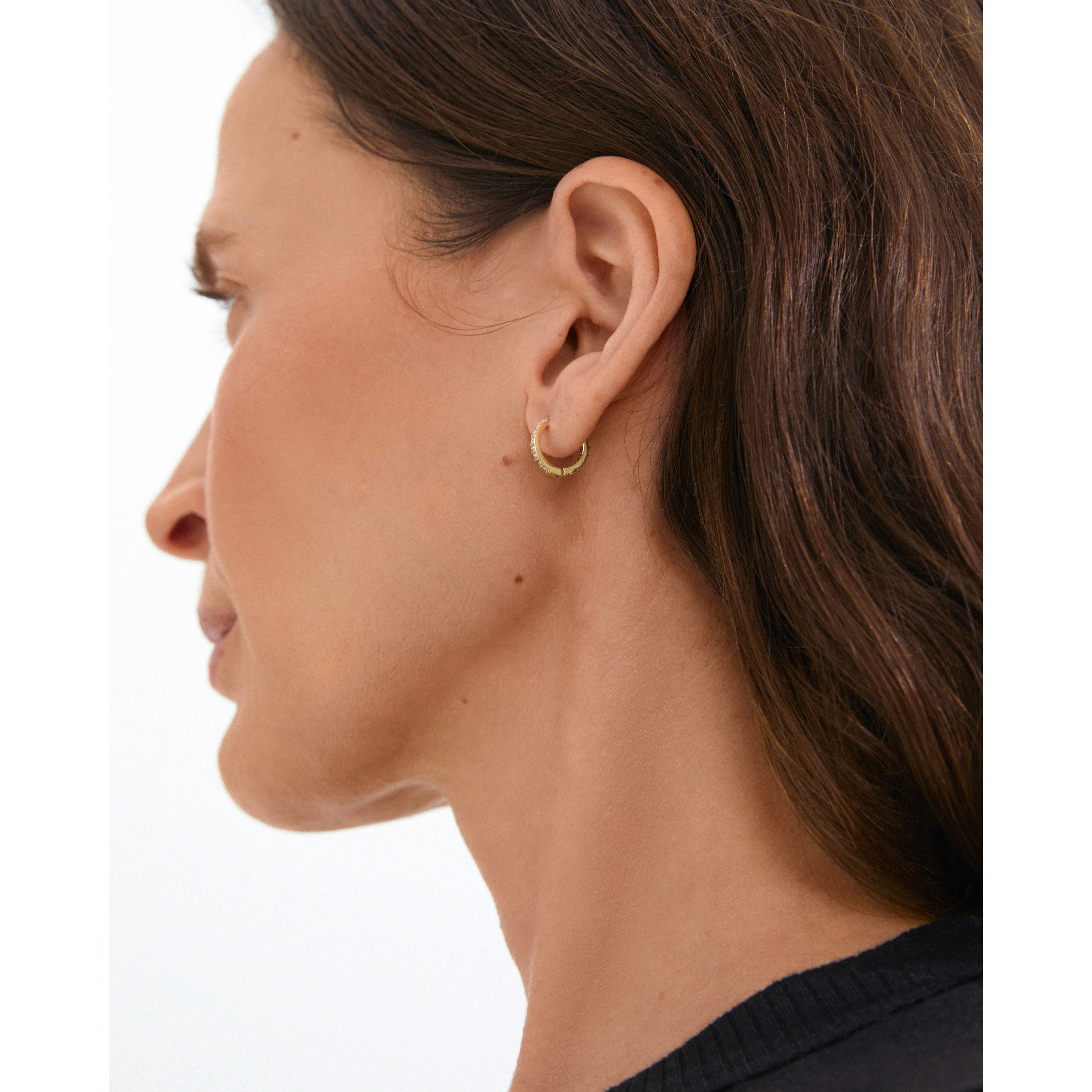 EBNA small crystal hoops gold-plated - Image 4