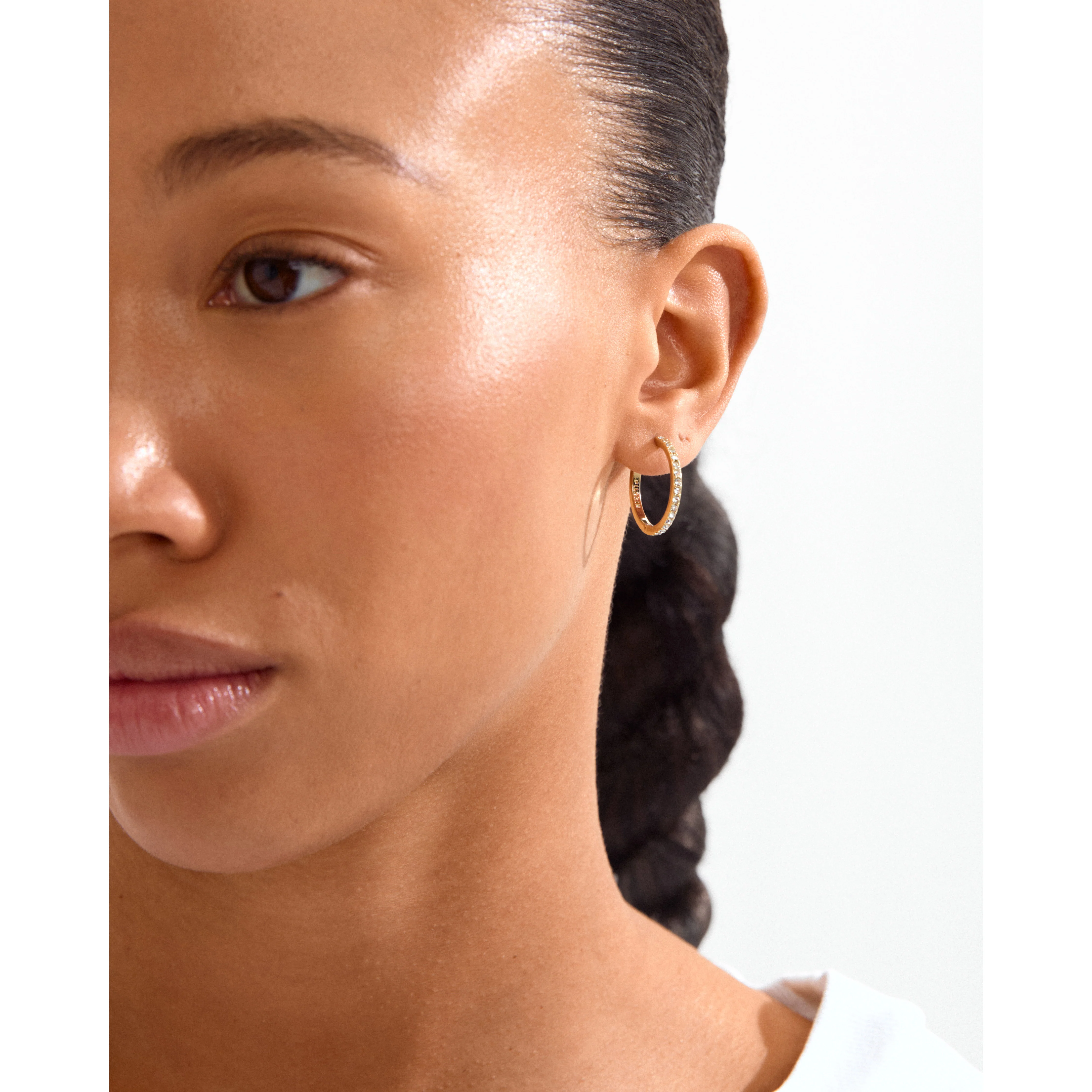 EBNA large crystal hoops gold-plated - Image 2