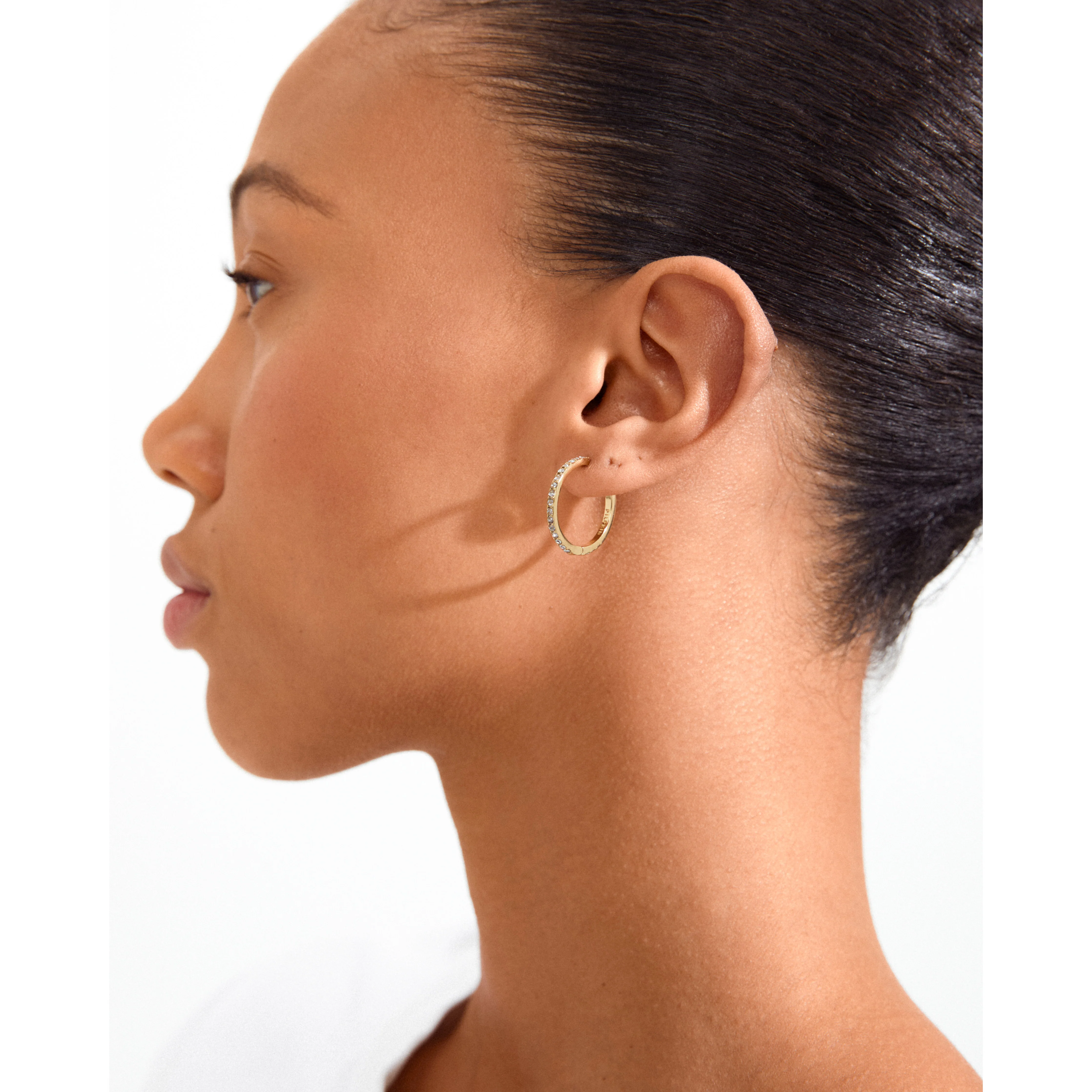 EBNA large crystal hoops gold-plated - Image 3