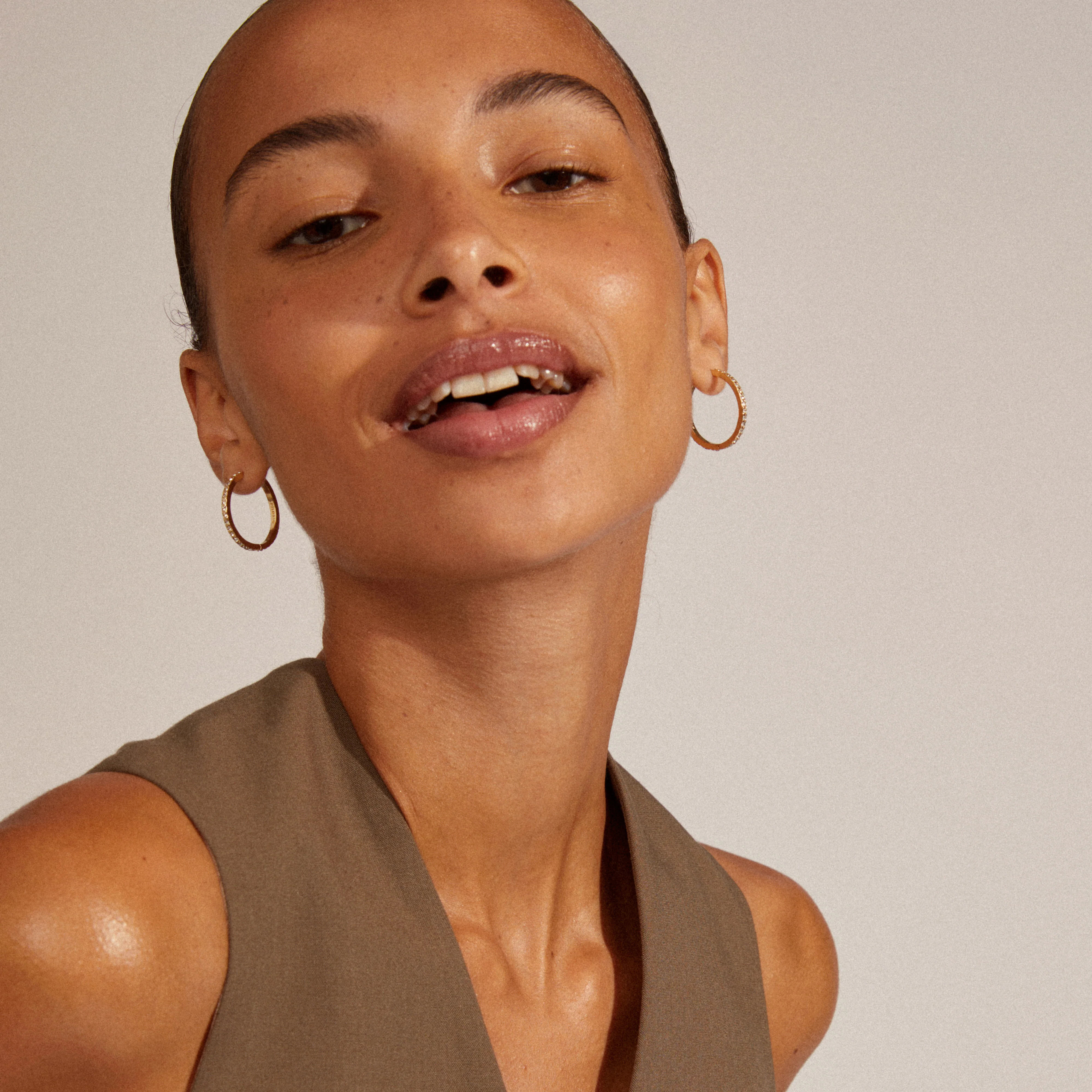 EBNA maxi crystal hoops gold-plated - Image 2