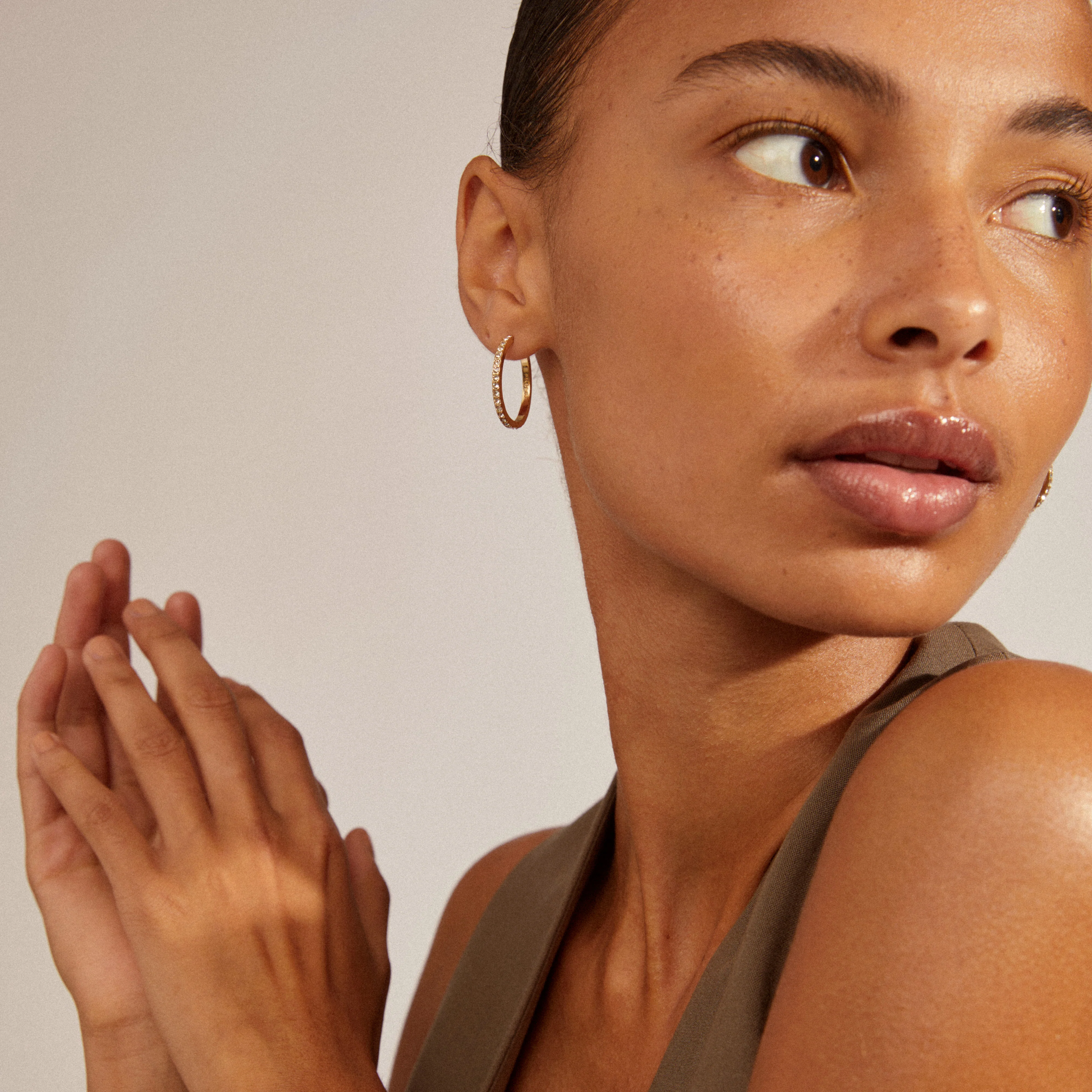 EBNA maxi crystal hoops gold-plated - Image 3
