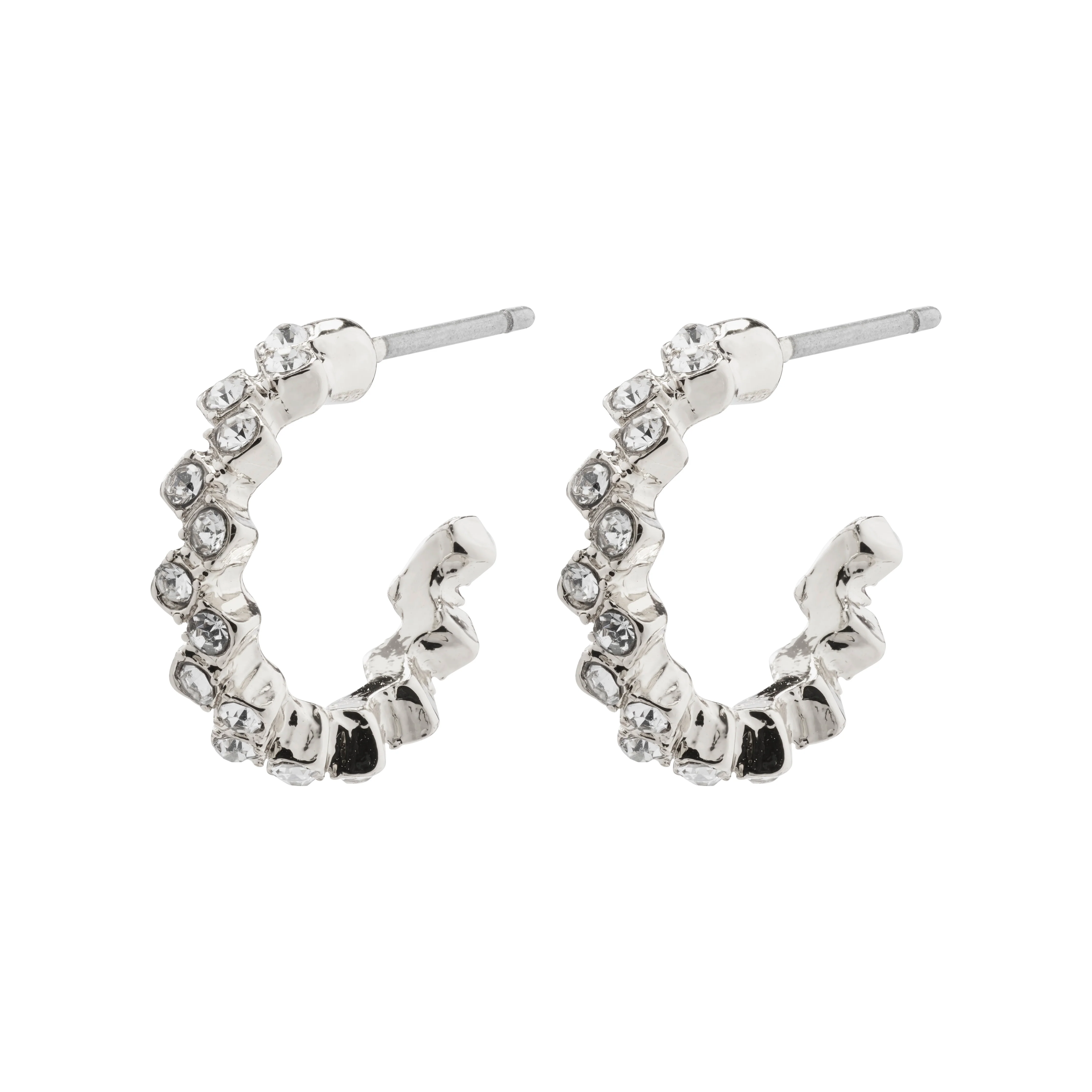 ESTER crystal hoop earrings silver-plated
