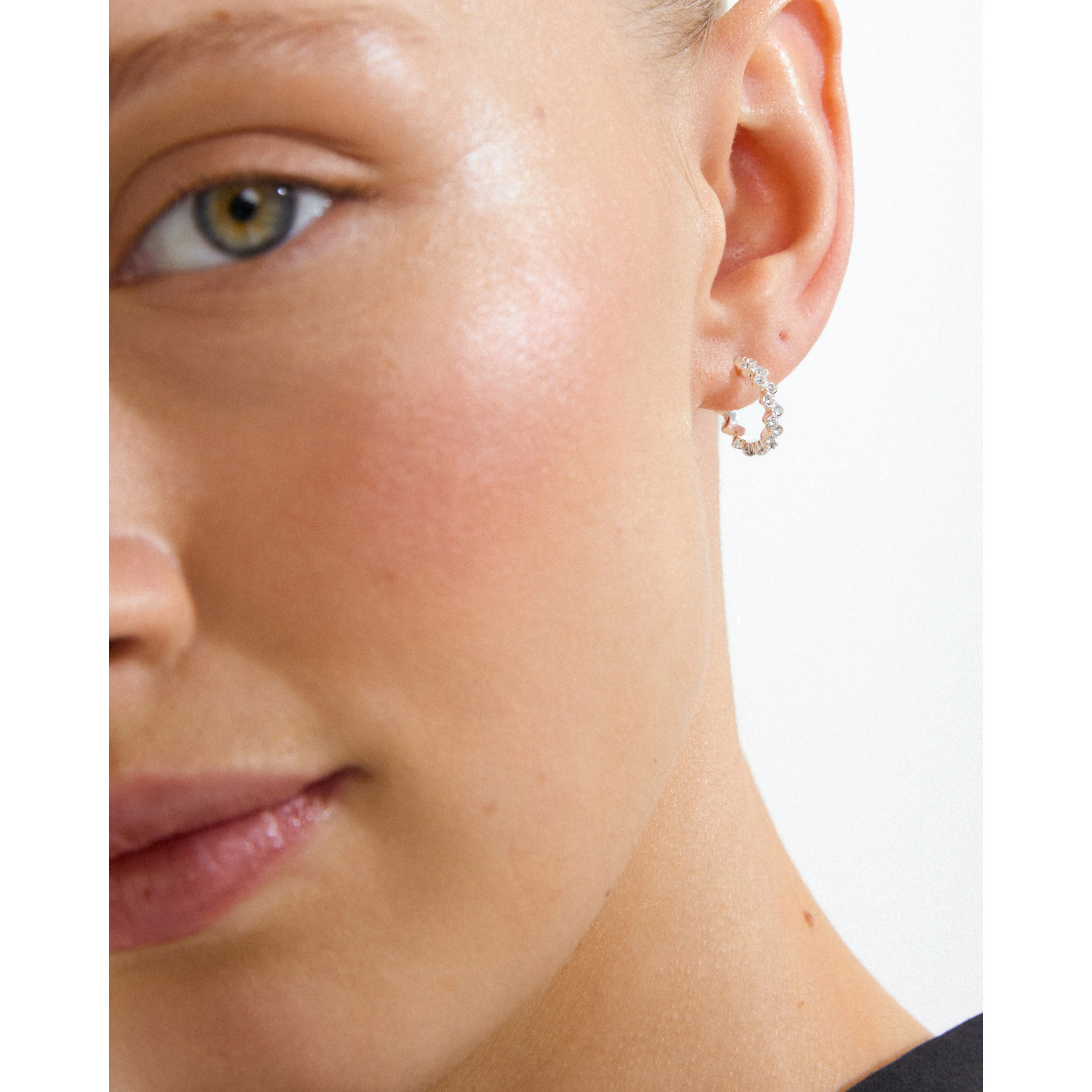 ESTER crystal hoop earrings silver-plated - Image 2