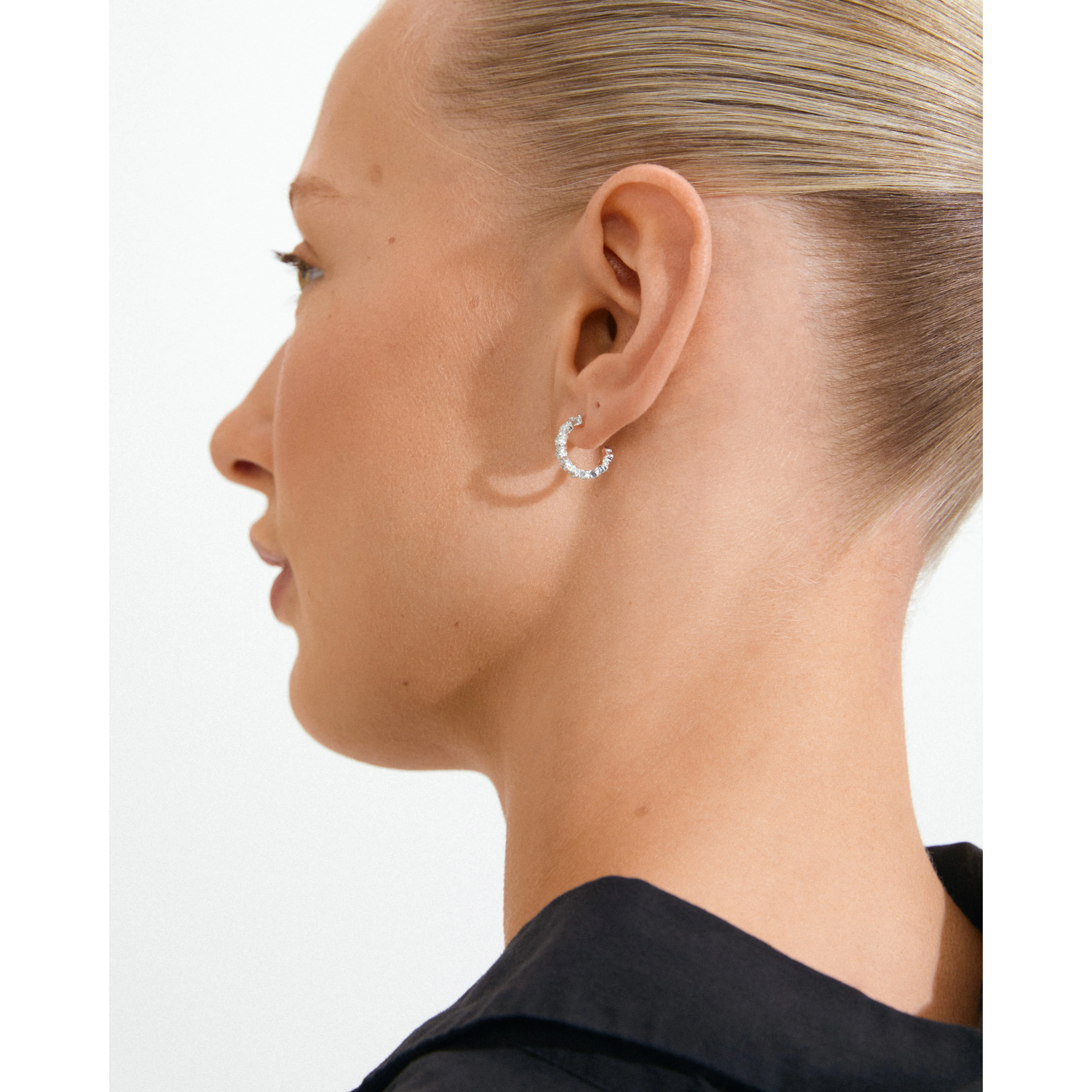 ESTER crystal hoop earrings silver-plated - Image 3
