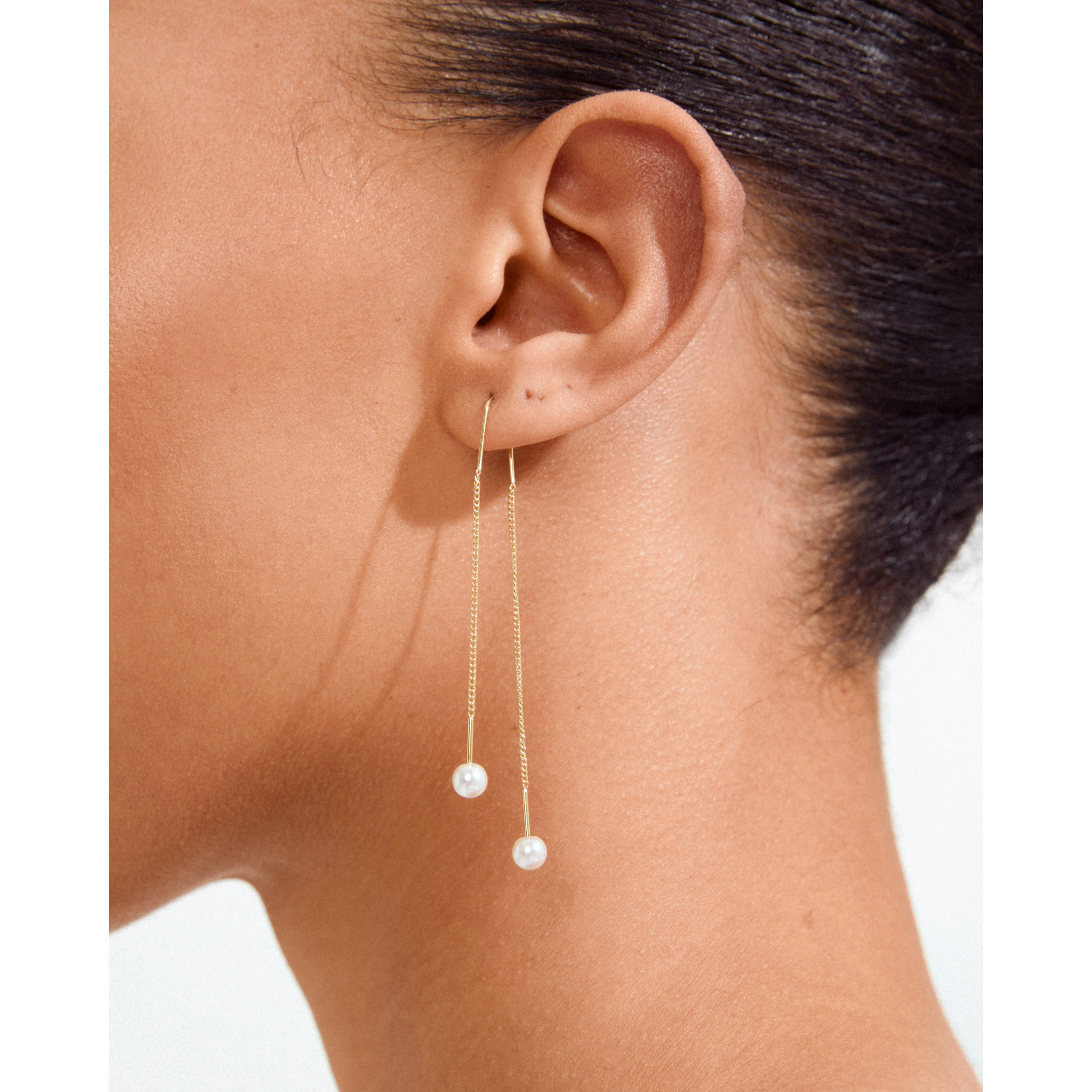 EUONIA pearl chain-earrings gold-plated - Image 3