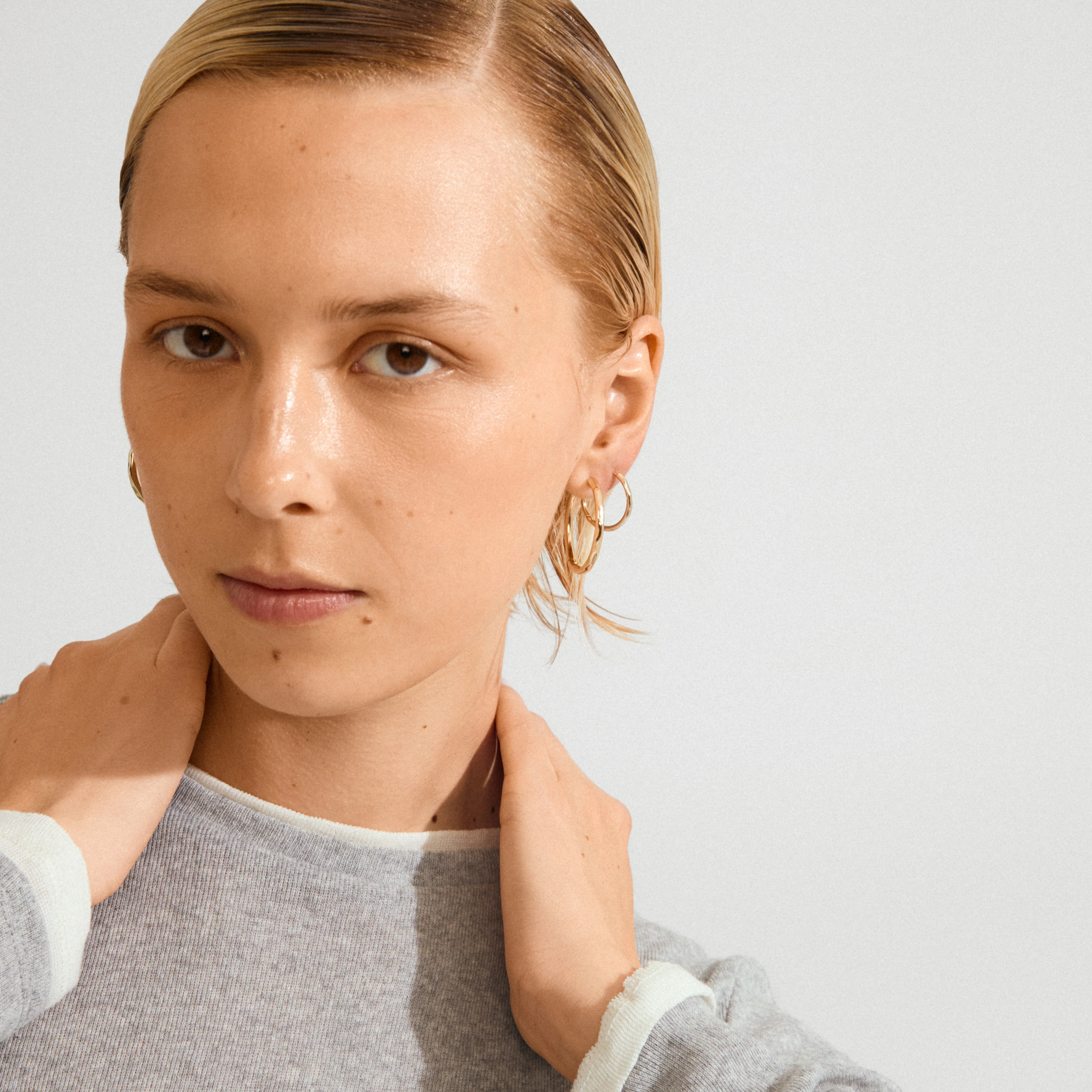 EVE hoop earrings 2-in-1 set gold-plated - Image 3