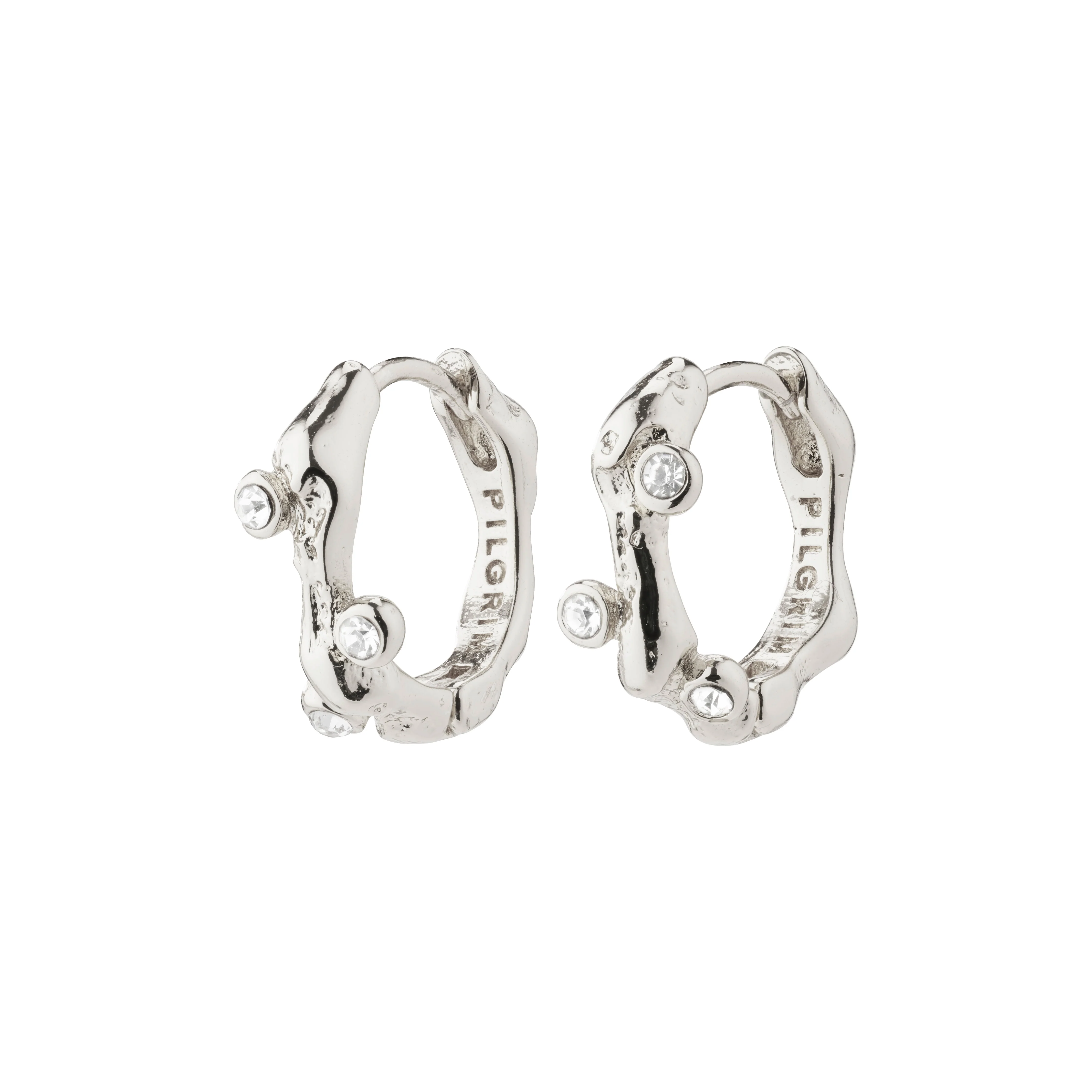HERMIONE crystal hoop earrings silver-plated