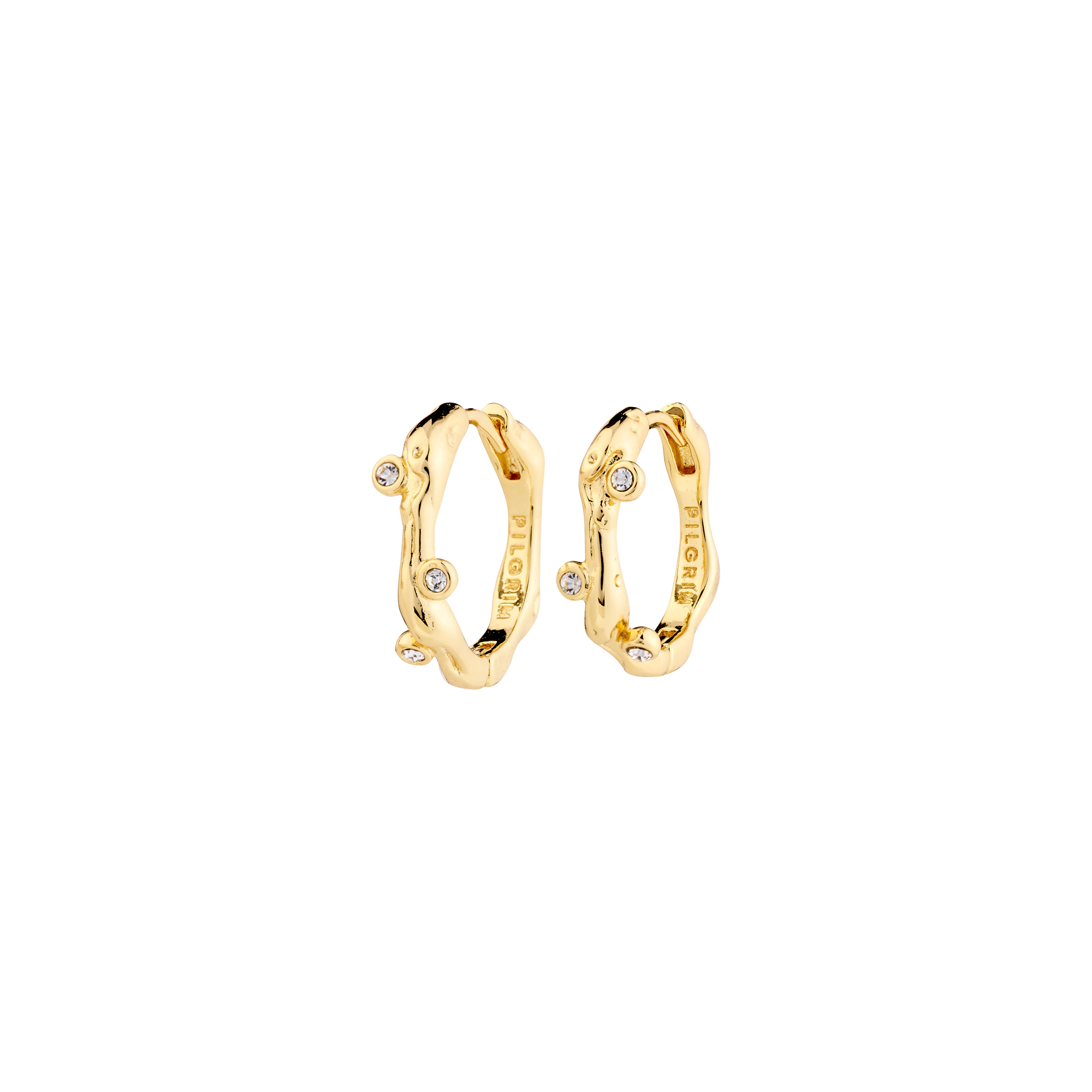 HERMIONE crystal hoop earrings gold-plated