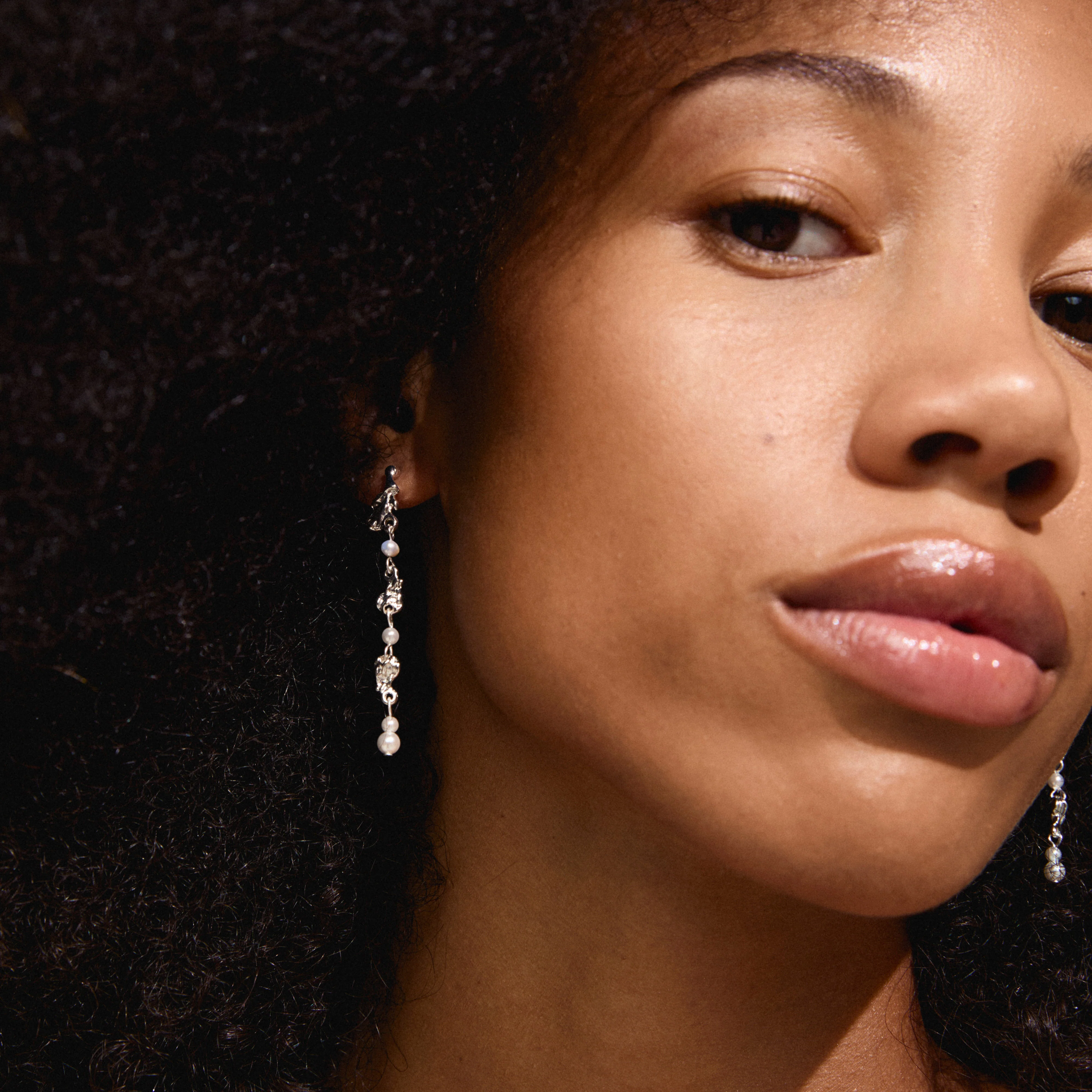 SLOAN pearl earrings silver-plated - Image 3