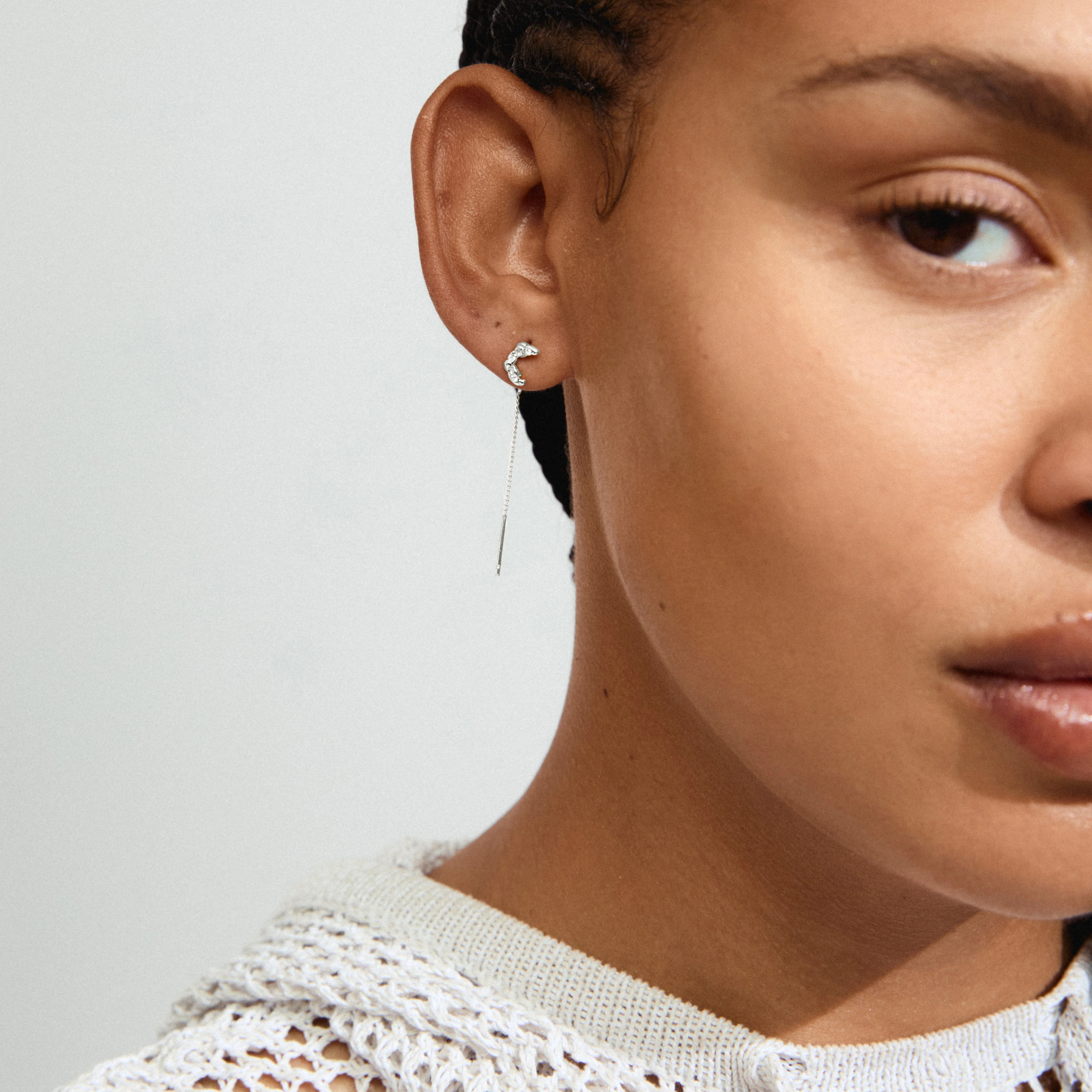 KORA moon chain earrings silver-plated - Image 3