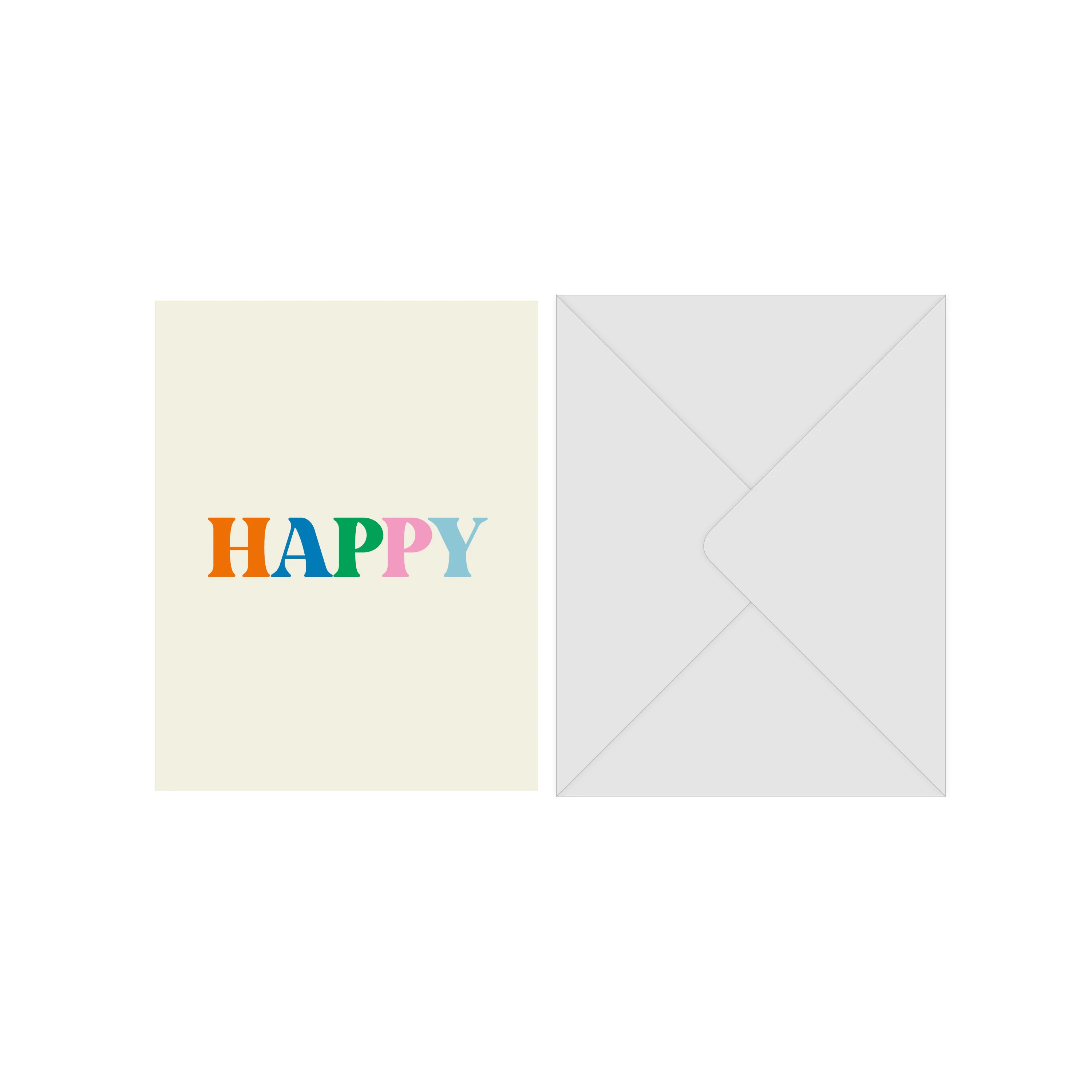 Greeting card, "Happy" with envelope
