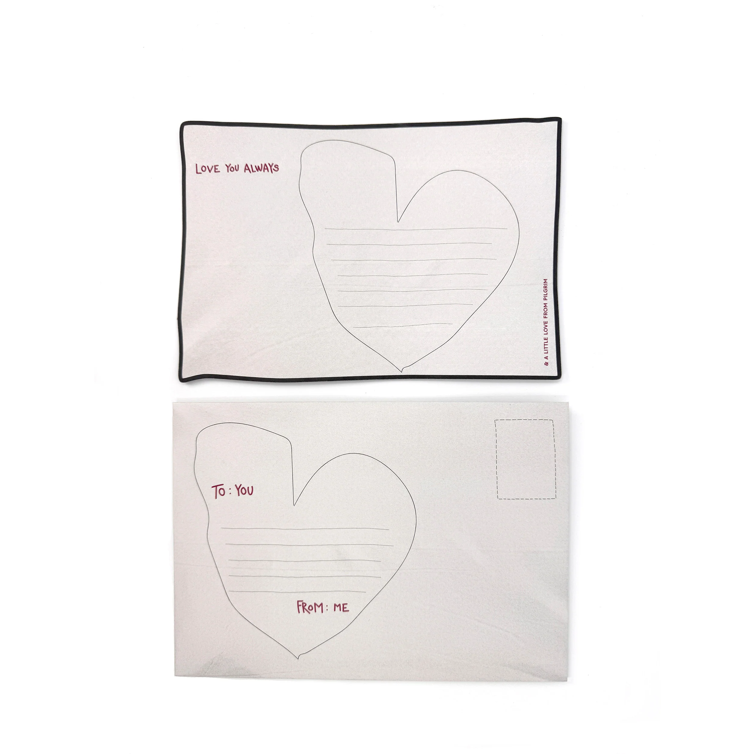 Postcard, "Love you always" with envelope