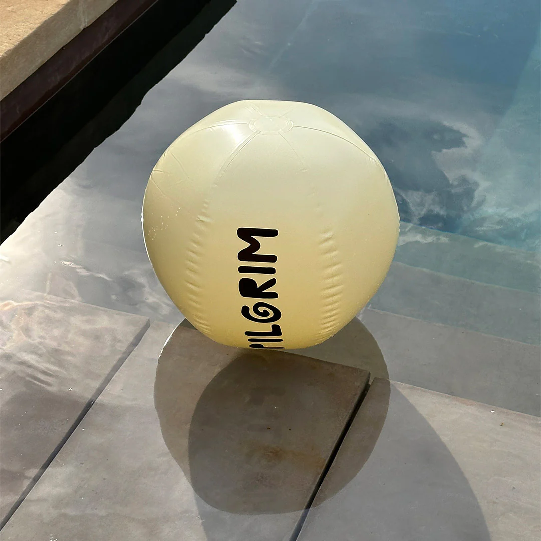 Beach Ball, 50 cm, offwhite with Pilgrim Logo - Image 3