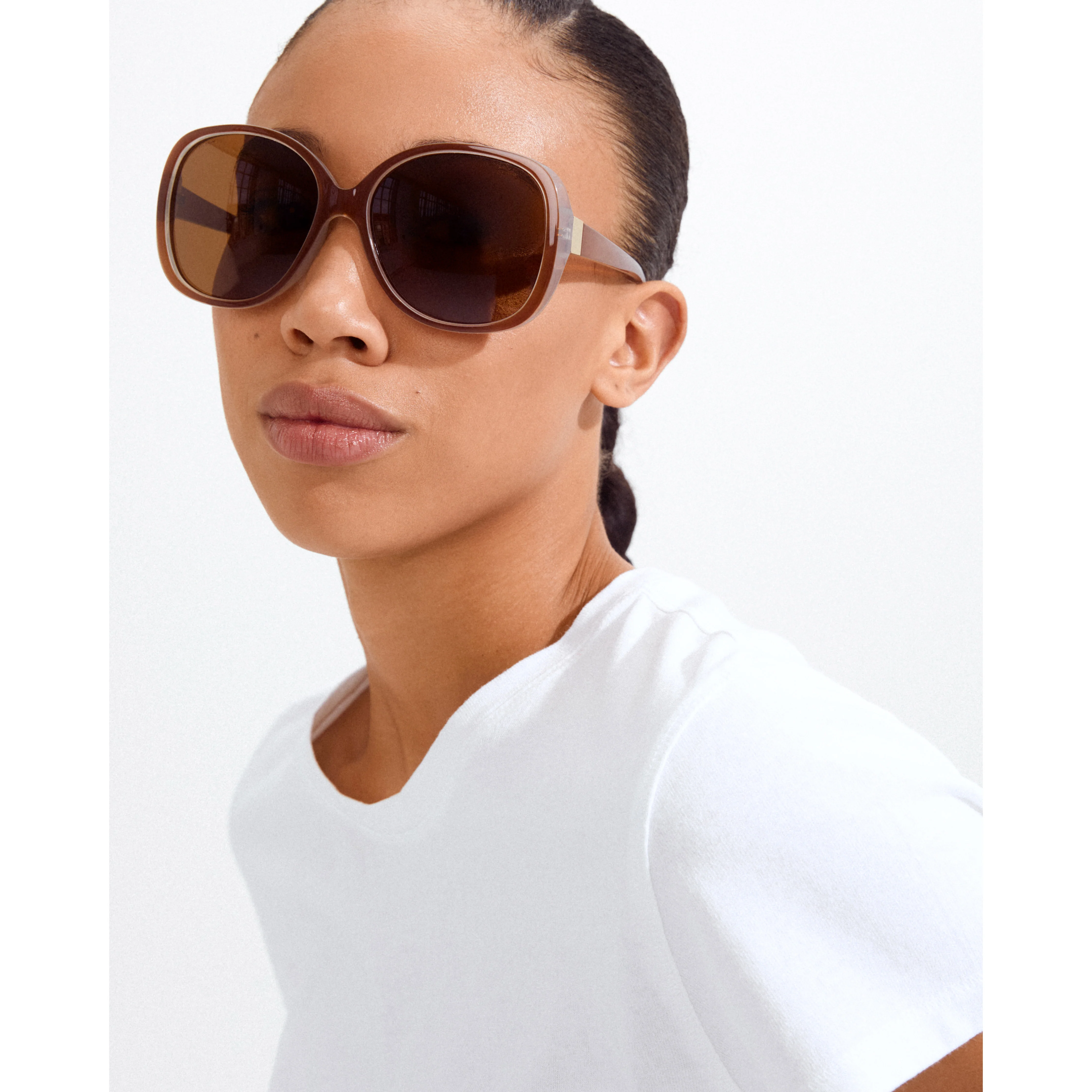 PARKER oversized retro sunglasses light brown - Image 3