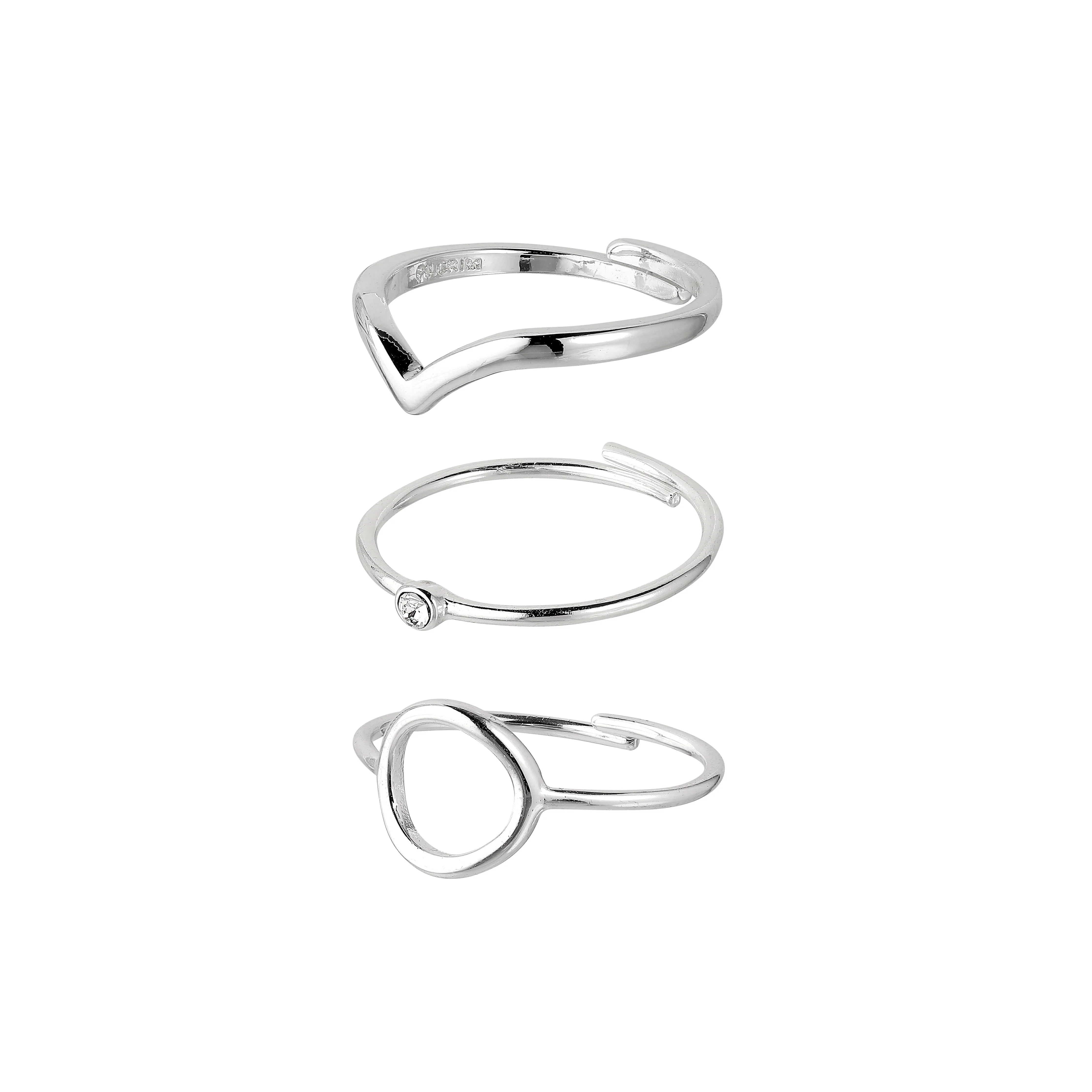 GIFT SET, 3-in-1 set, stack rings, silver-plated - Image 4