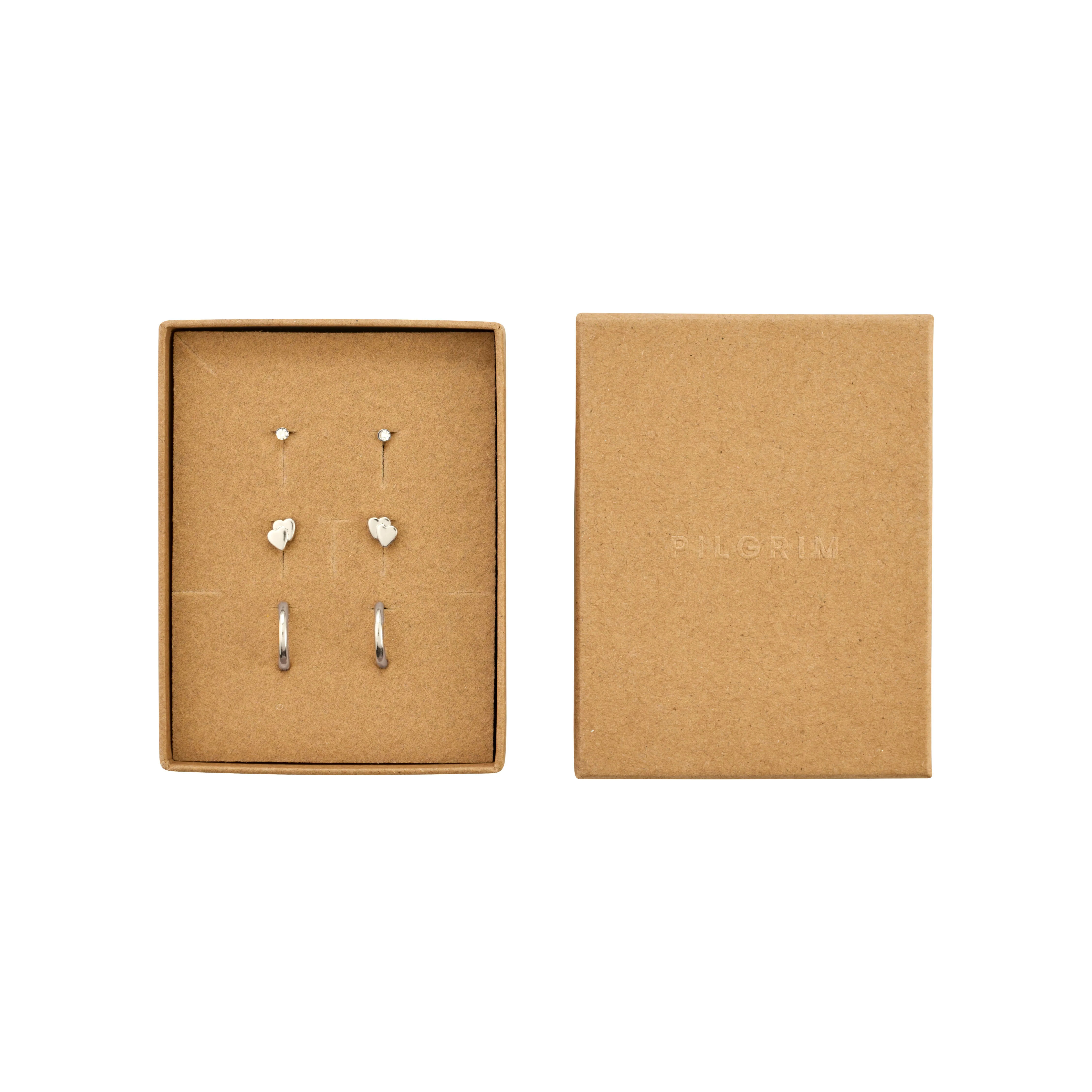 HALO gift set, earrings 3-in-1 set, silver-plated