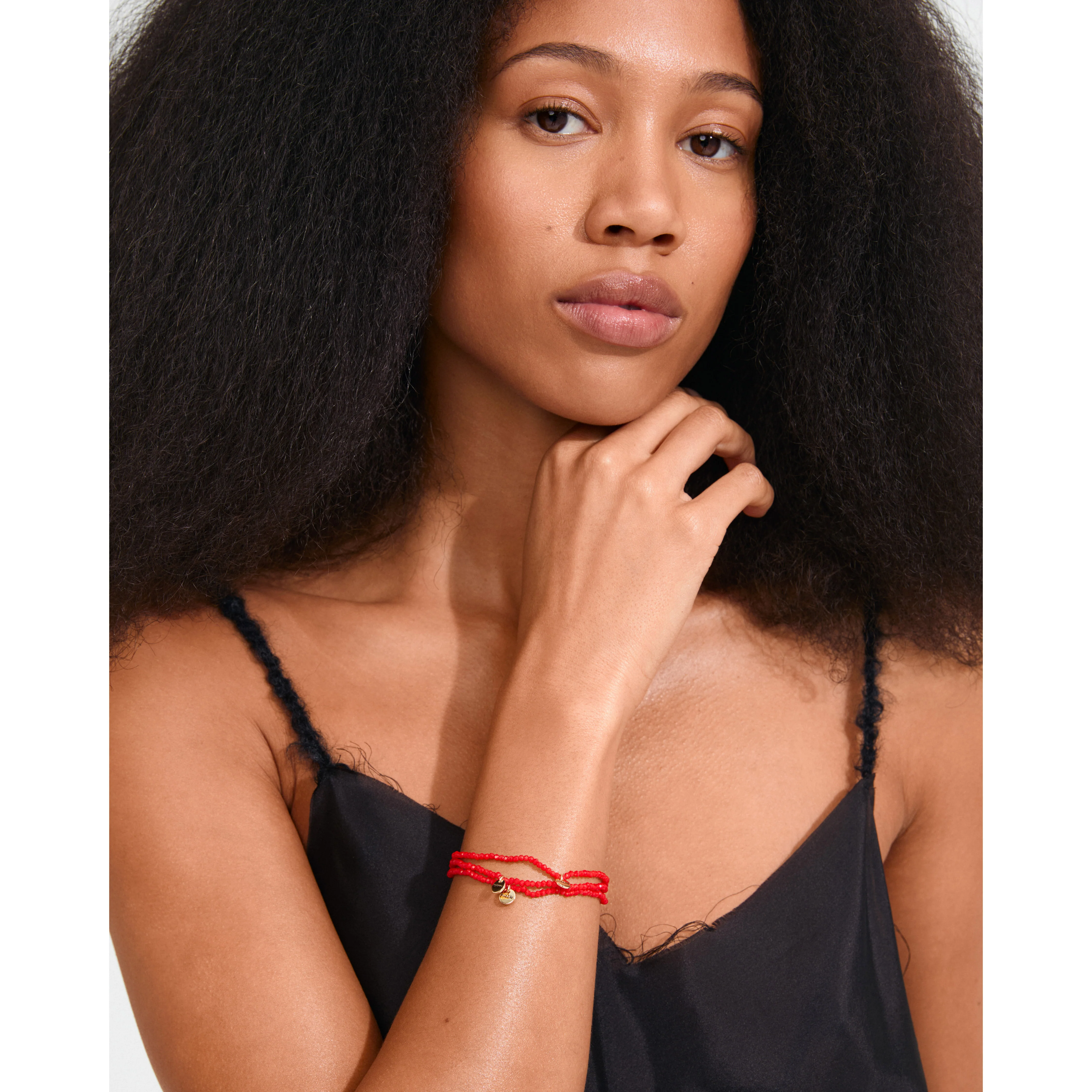 INDIGO 3-in-1 bracelet set, red/gold-plated - Image 2